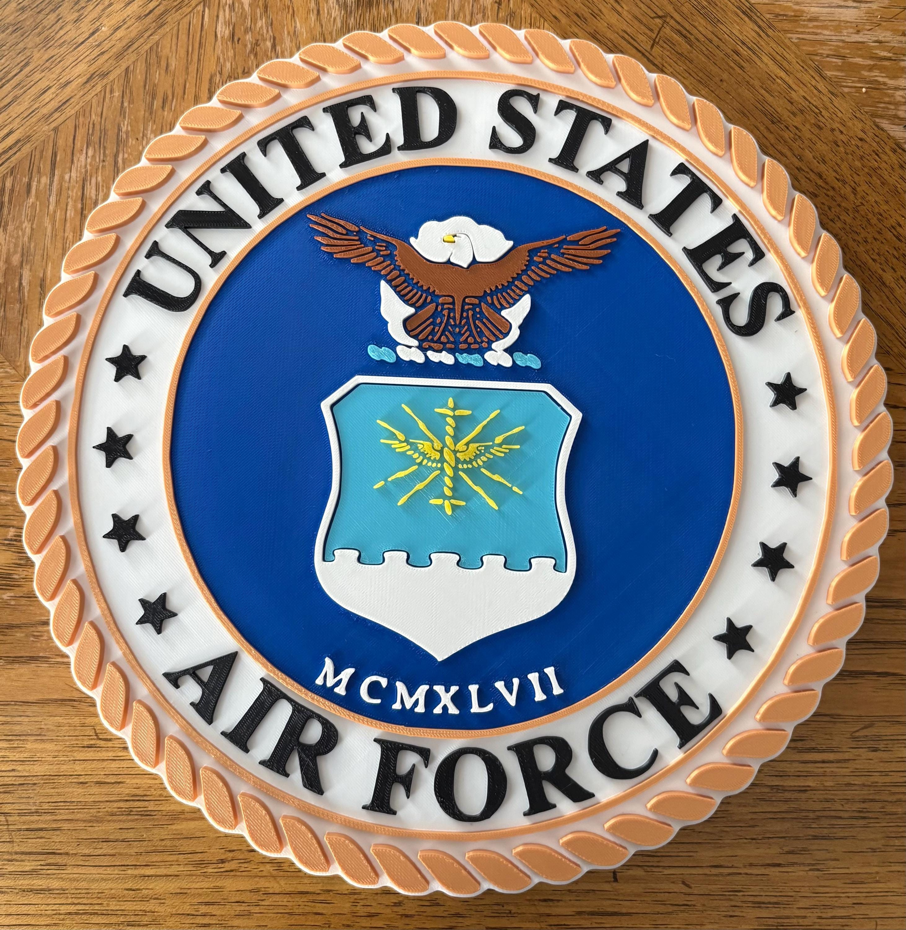 3D Printed Military Branch Seal Wall Plaque – Custom Armed Service Pride Decor for Home and Man Cave 3 - MeasureMason 3D Printed Military Branch Seal Wall Plaque – Custom Armed Service Pride Decor for Home and Man Cave 3