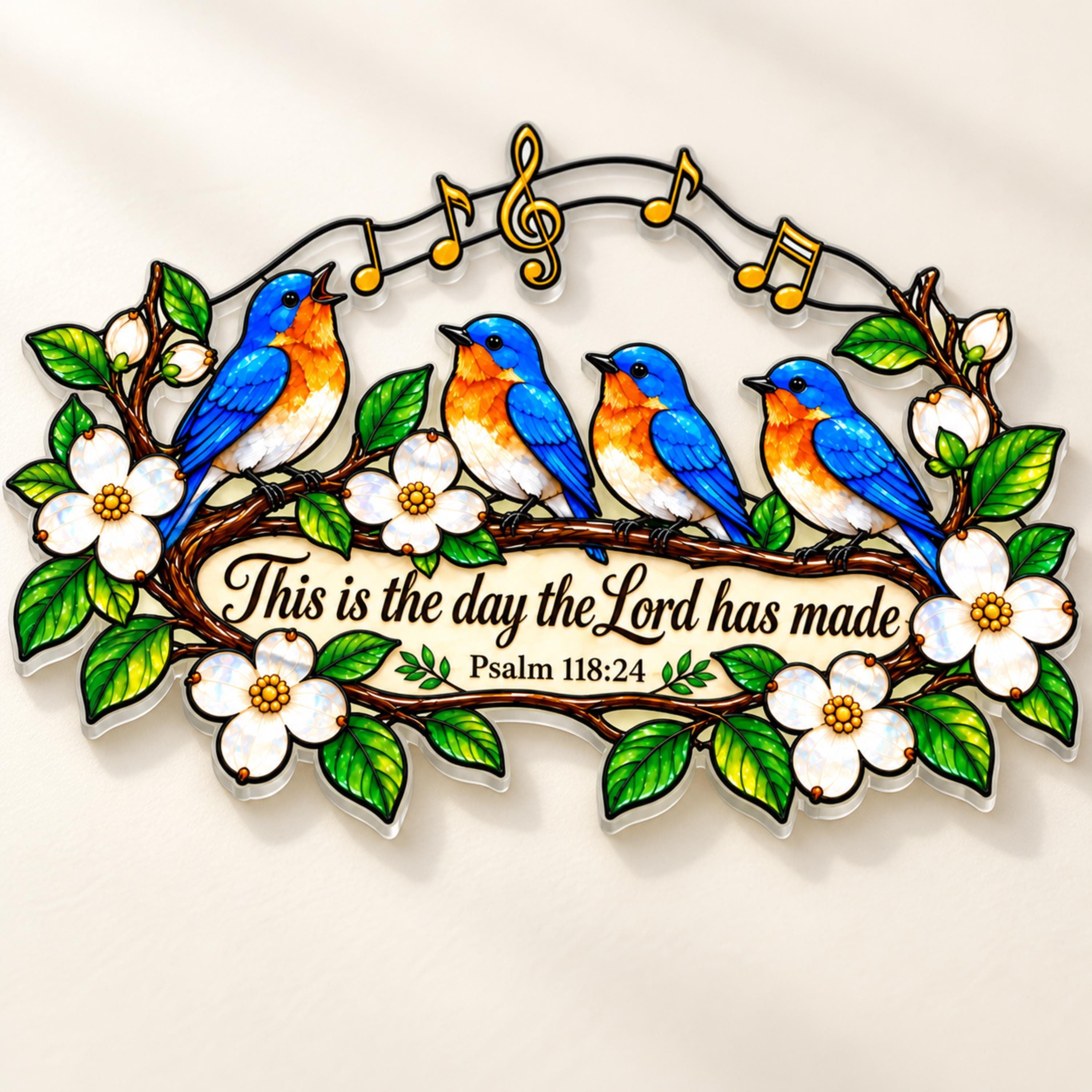 Bluebird Suncatcher with Bible Verse, Acrylic Window Hanging for Christian Home Decor 1