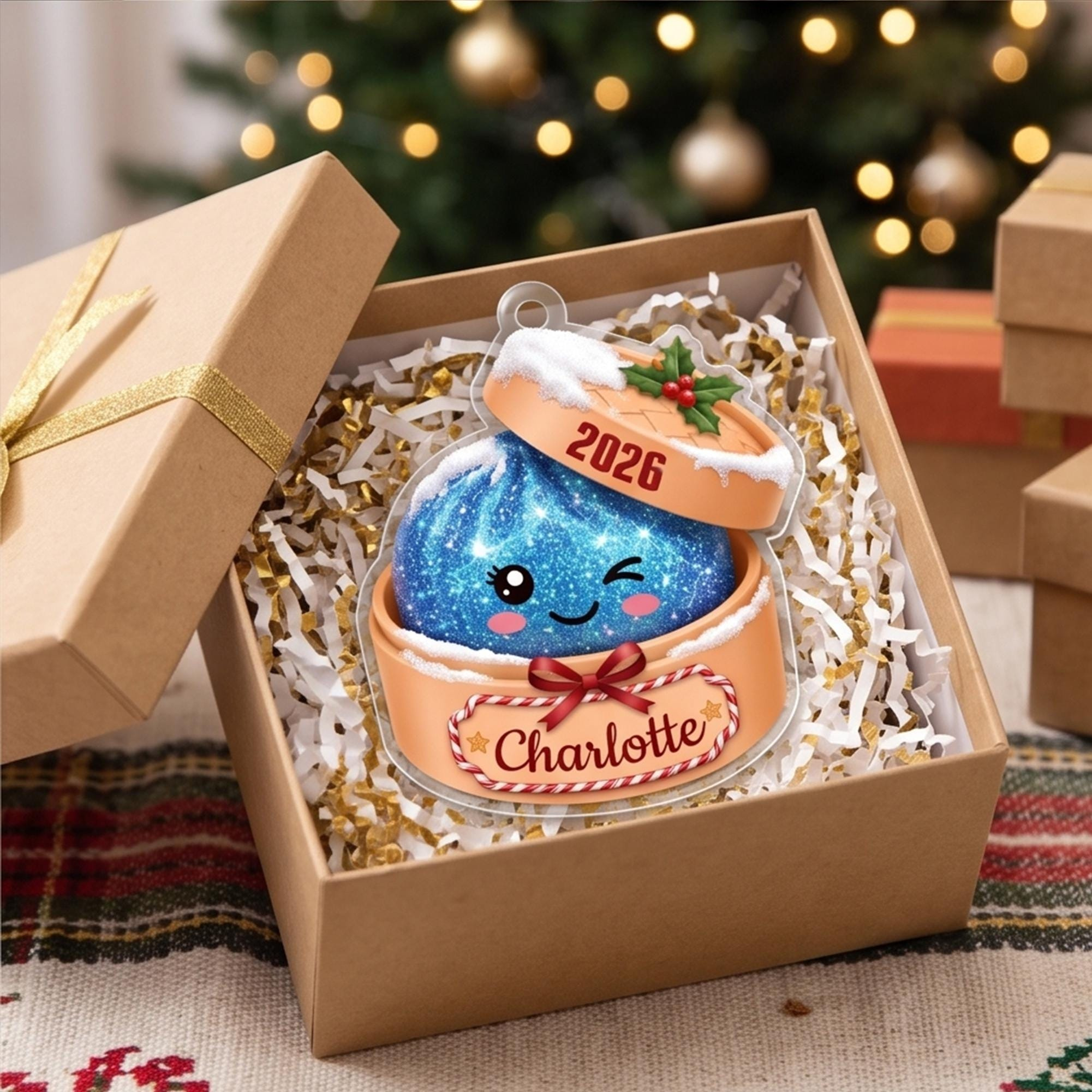 Personalized Dumpling Christmas Ornament - 2D Flat Custom Name Holiday Keepsake, Cute Tree Decor Gift 4 - MeasureMason Personalized Dumpling Christmas Ornament - 2D Flat Custom Name Holiday Keepsake, Cute Tree Decor Gift 4