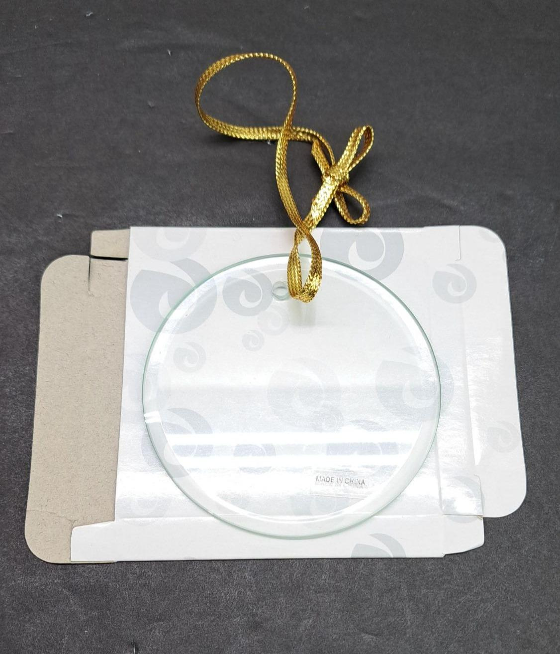 Blank Flat Round Glass Ornaments, 3 Inch Set of 12 with Gold Ribbons and Gift Boxes 1 - MeasureMason Blank Flat Round Glass Ornaments, 3 Inch Set of 12 with Gold Ribbons and Gift Boxes 1