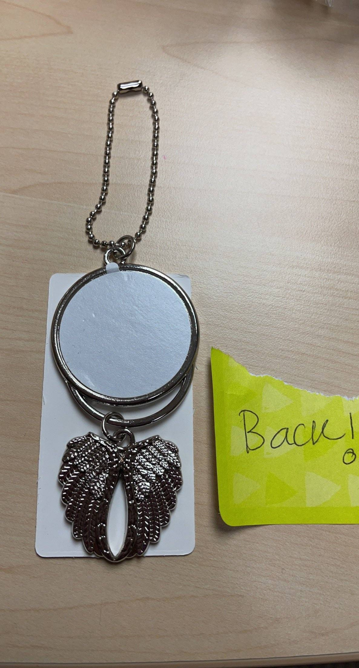 Angel Wings Sublimation Blank Car Charm, Double-Sided Memorial Hanging Ornament 3 - MeasureMason Angel Wings Sublimation Blank Car Charm, Double-Sided Memorial Hanging Ornament 3