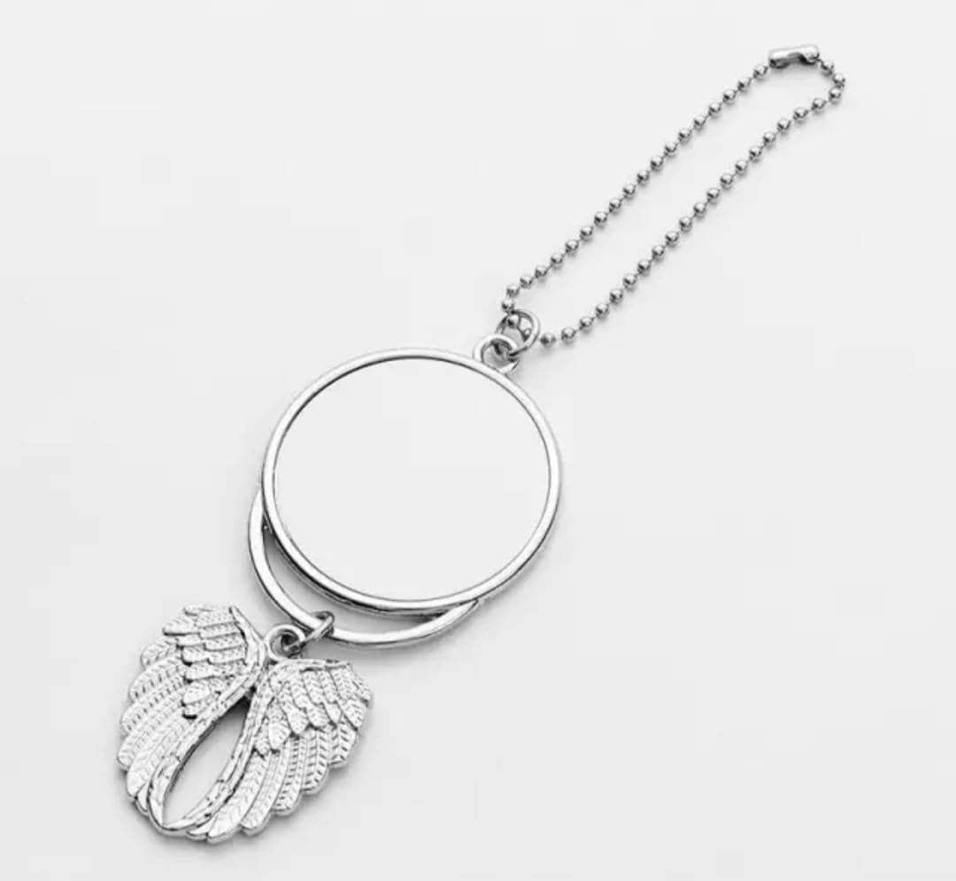 Angel Wings Sublimation Blank Car Charm, Double-Sided Memorial Hanging Ornament