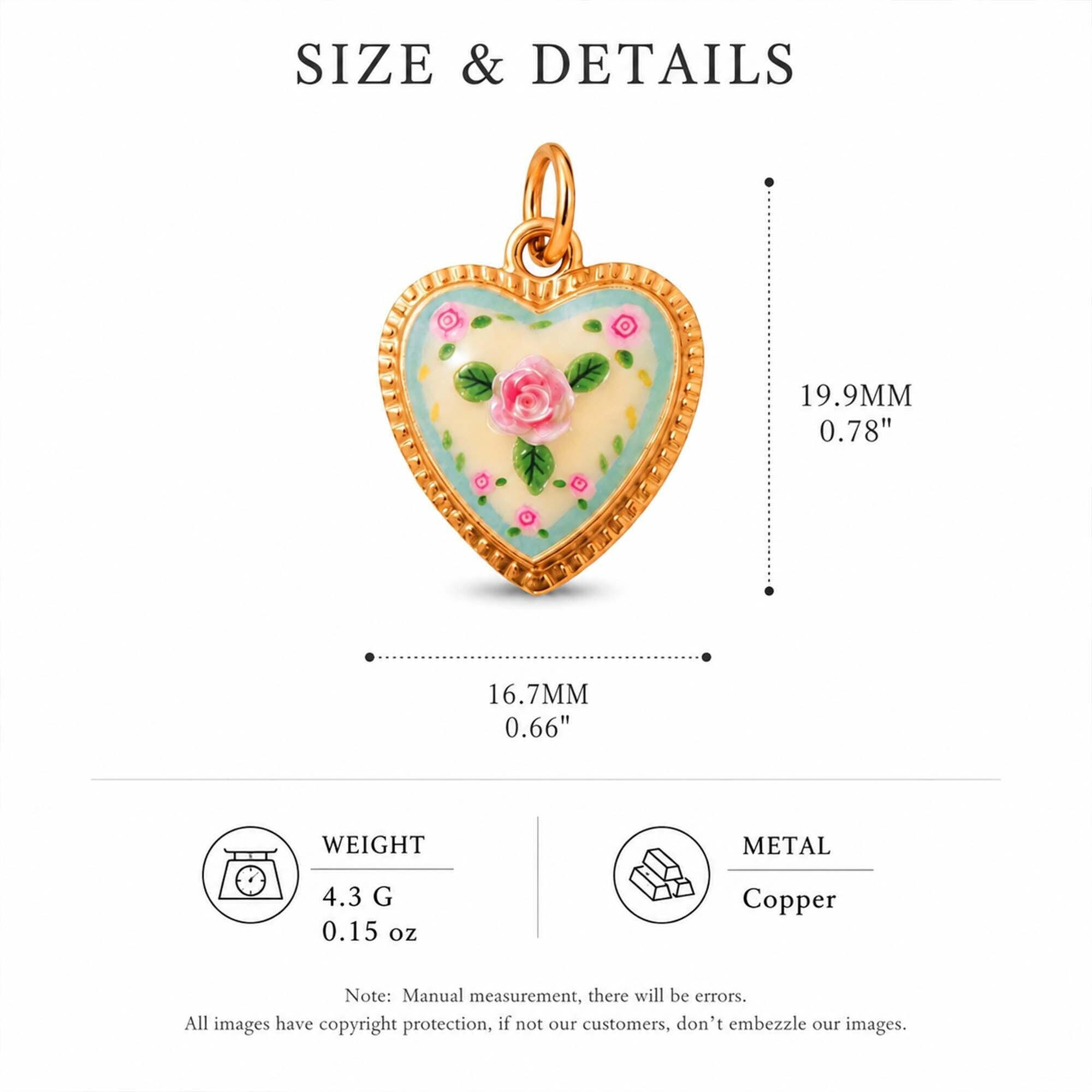 Vintage Romantic Enamel Charms for Jewelry Making - Heart Rose Cameo Pearl Bow Pendants DIY Supplies 3 - MeasureMason Vintage Romantic Enamel Charms for Jewelry Making - Heart Rose Cameo Pearl Bow Pendants DIY Supplies 3