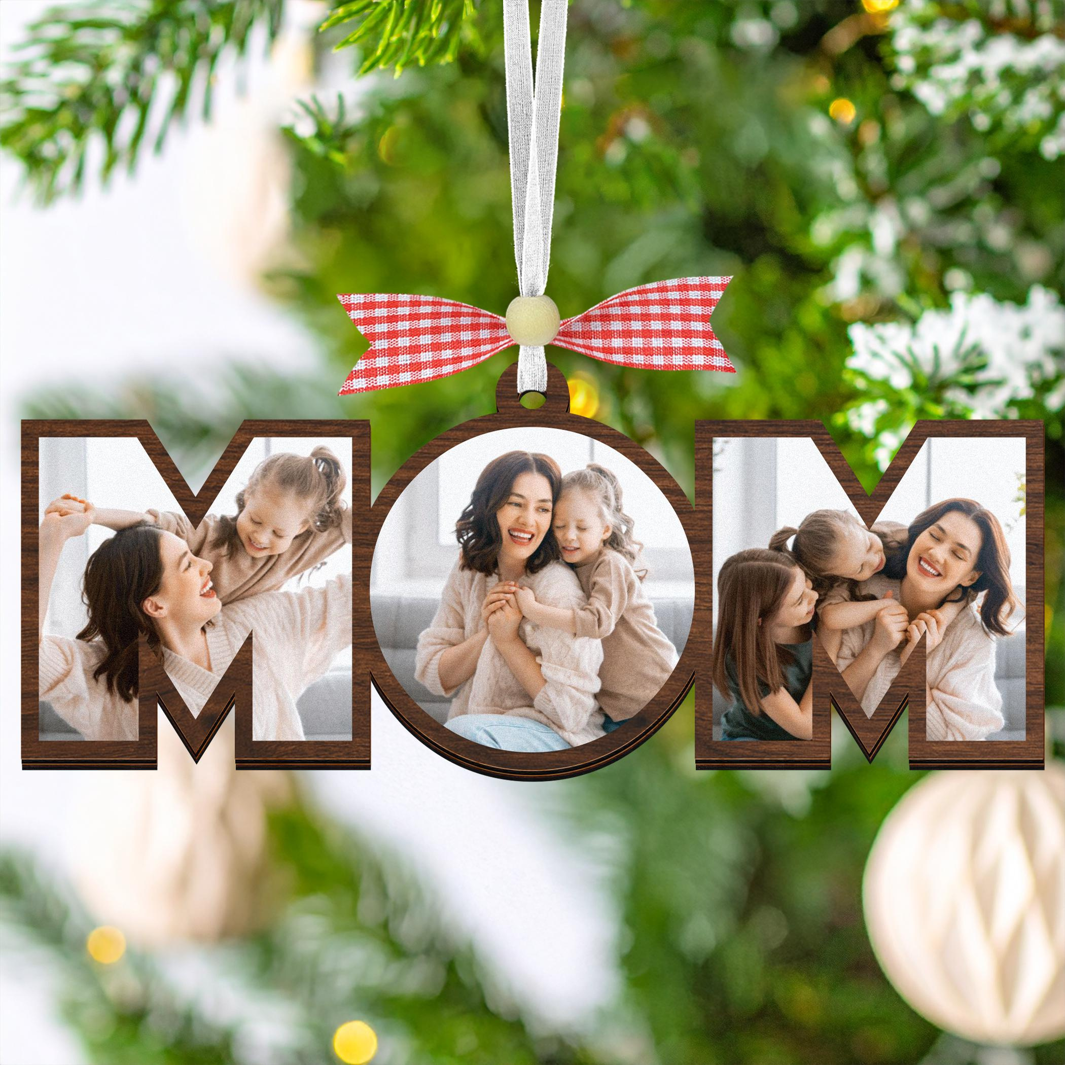 Personalized Mom Photo Ornament, Custom Wooden Keepsake Gift for Mom from Kids Personalized Mom Photo Ornament, Custom Wooden Keepsake Gift for Mom from Kids
