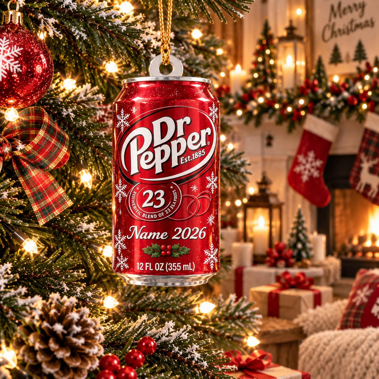 Personalized Soda Can Christmas Ornament 2026 - Custom Name Holiday Keepsake Tree Decor 1 - MeasureMason Personalized Soda Can Christmas Ornament 2026 - Custom Name Holiday Keepsake Tree Decor 1