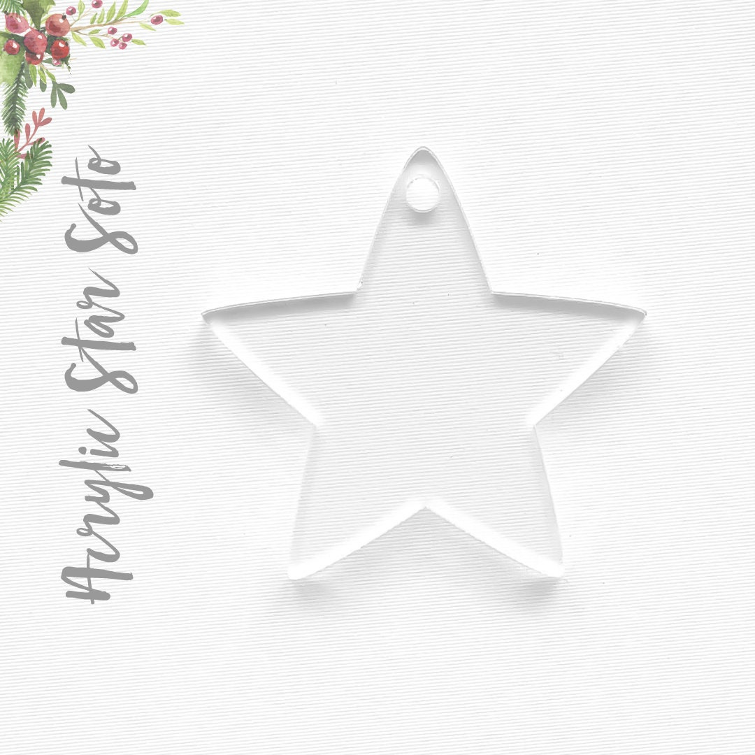 25 Acrylic Star Christmas Ornaments - 1/8 25 Acrylic Star Christmas Ornaments - 1/8