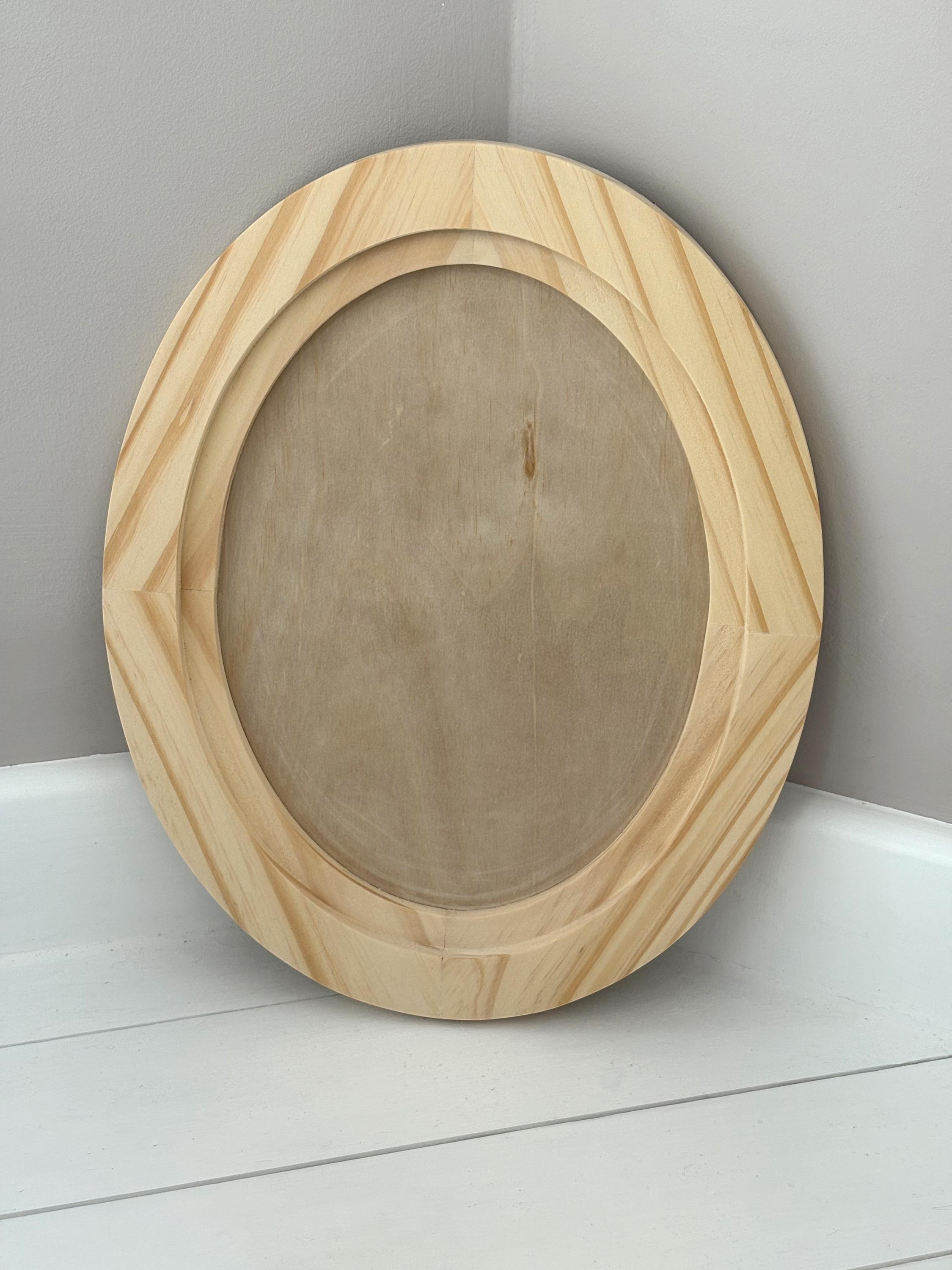 Large Oval Wood Blank 12.7 x 15.7 Inch Craft Plaque for Moulding Transfers Wall Decor and DIY Tray