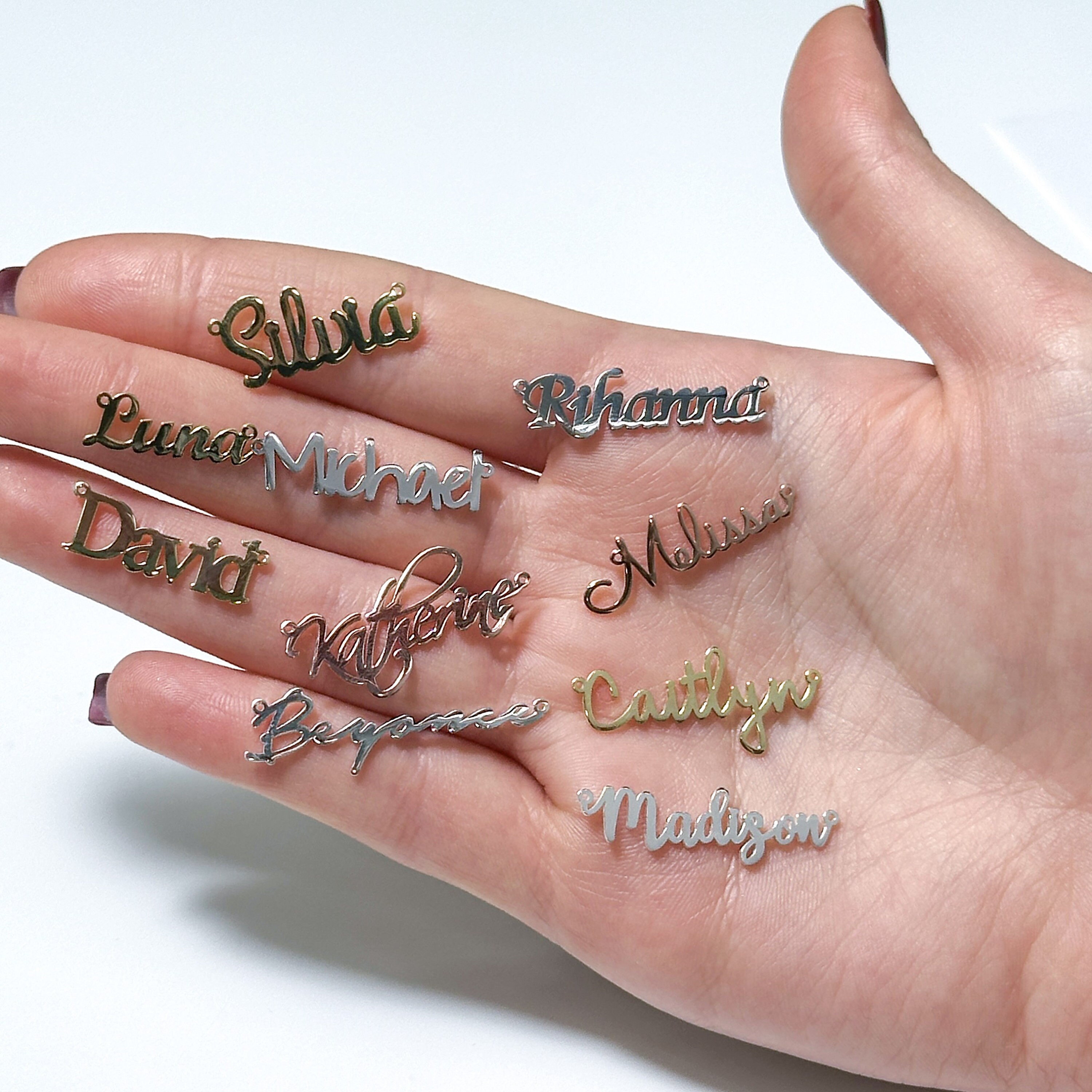 Custom Silver Name Pendant - Initial Letter Charm Connector for Jewelry Making, Necklace & Bracelet DIY Supplies 4 - MeasureMason Custom Silver Name Pendant - Initial Letter Charm Connector for Jewelry Making, Necklace & Bracelet DIY Supplies 4