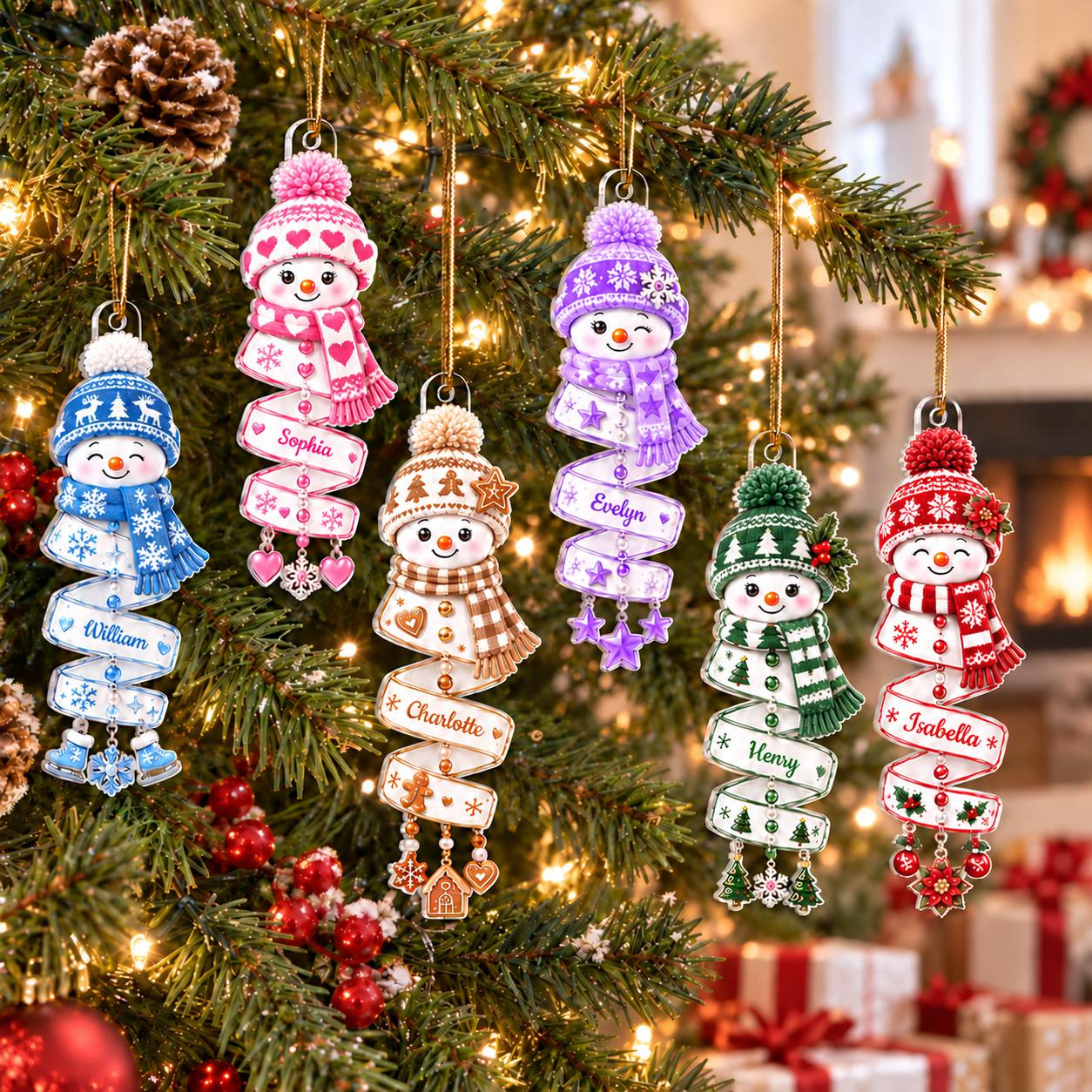 Personalized Snowman Acrylic Ornament, Custom Name Christmas Keepsake Holiday Tree Decoration Gift 1 - MeasureMason Personalized Snowman Acrylic Ornament, Custom Name Christmas Keepsake Holiday Tree Decoration Gift 1