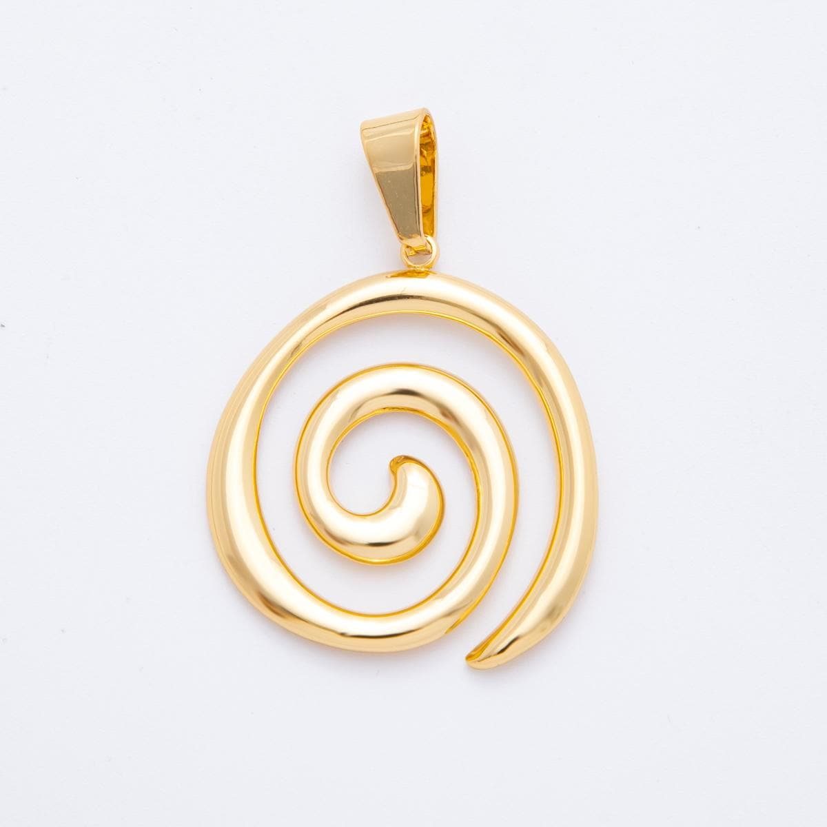 Gold Spiral Charm for Jewelry Making - Boho Round Swirl Pendant, Dainty Minimalist DIY Necklace and Bracelet Supply Gold Spiral Charm for Jewelry Making - Boho Round Swirl Pendant, Dainty Minimalist DIY Necklace and Bracelet Supply