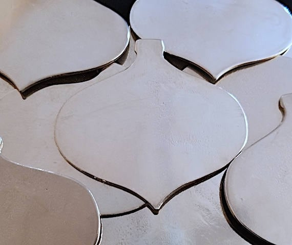 Christmas Ornament Blanks for Stamping & Engraving - Qty 5, Pewter Metal Craft, Multiple Shapes