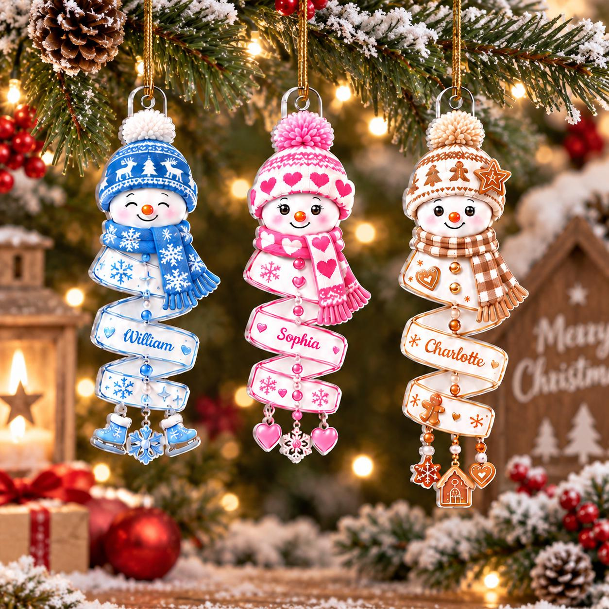 Personalized Snowman Acrylic Ornament, Custom Name Christmas Keepsake Holiday Tree Decoration Gift 4 - MeasureMason Personalized Snowman Acrylic Ornament, Custom Name Christmas Keepsake Holiday Tree Decoration Gift 4
