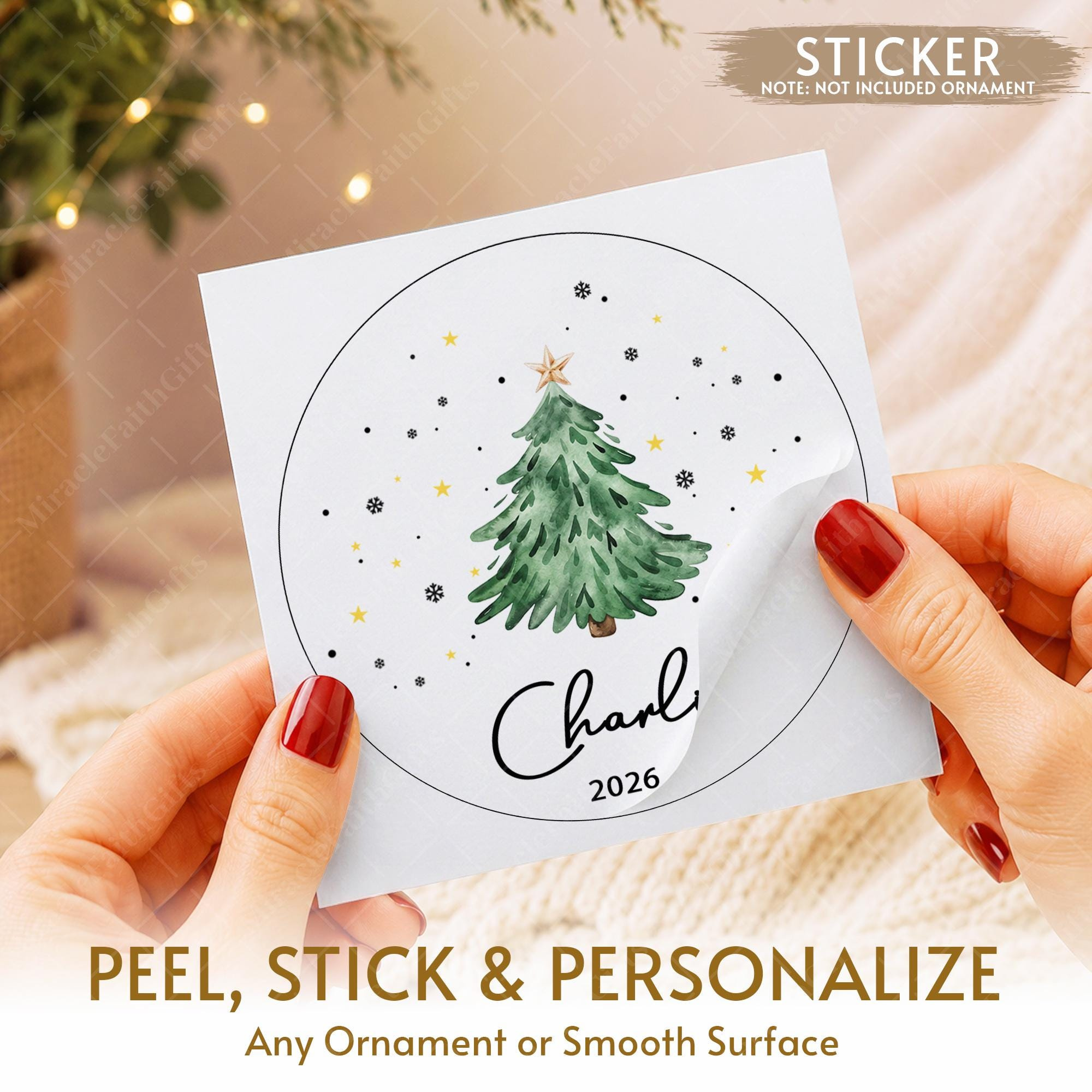 Personalized Kid Name Christmas Ornament, Custom Baby First Christmas Ceramic Circle Keepsake for Tree 2 - MeasureMason Personalized Kid Name Christmas Ornament, Custom Baby First Christmas Ceramic Circle Keepsake for Tree 2