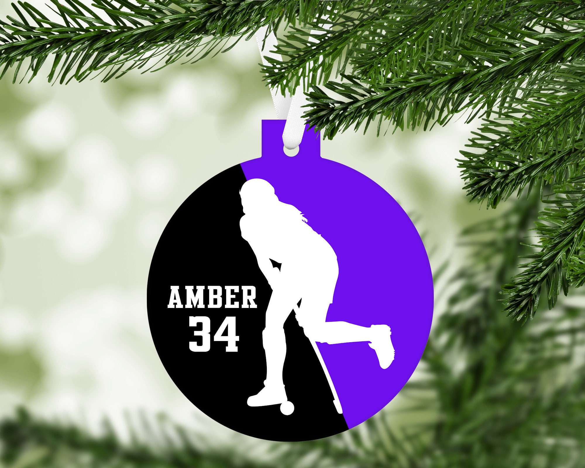 Personalized Field Hockey Christmas Ornament - Custom Name Number Team Colors Girls Sports Keepsake Personalized Field Hockey Christmas Ornament - Custom Name Number Team Colors Girls Sports Keepsake