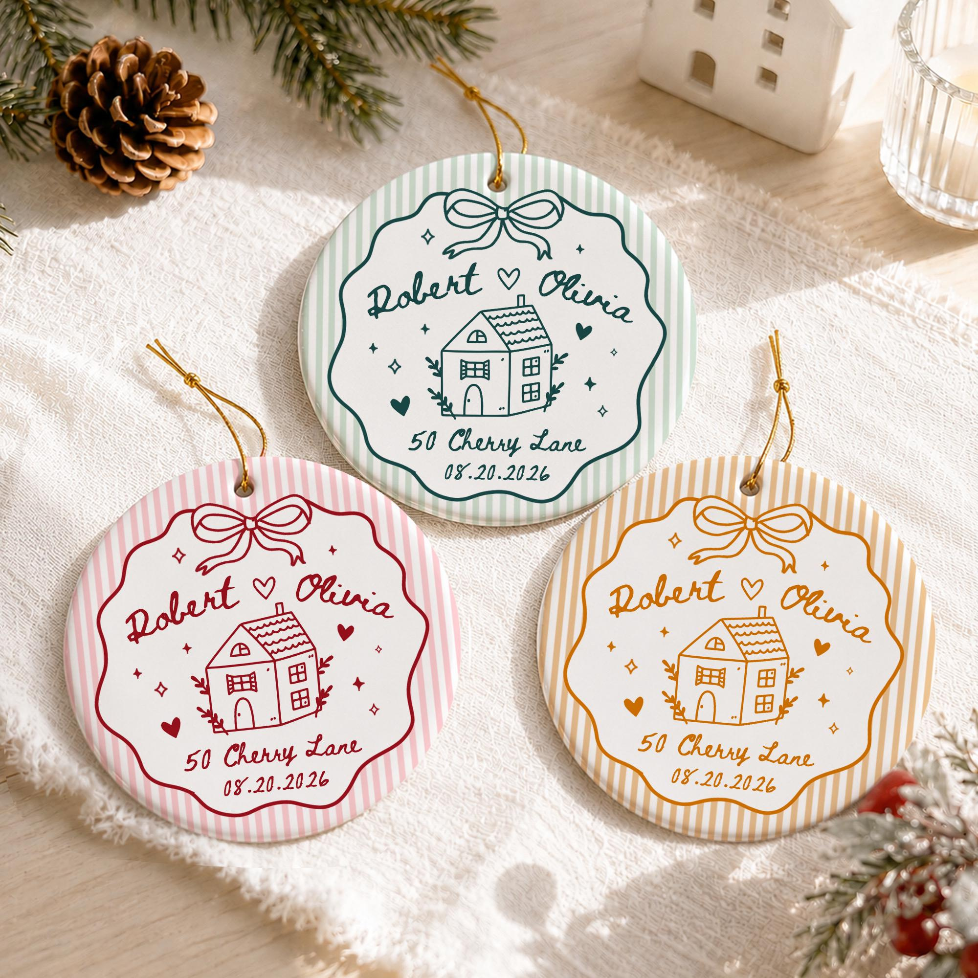Personalized New Home Christmas Ornament, First Christmas in New House Ceramic Keepsake, Housewarming Gift 3 - MeasureMason Personalized New Home Christmas Ornament, First Christmas in New House Ceramic Keepsake, Housewarming Gift 3