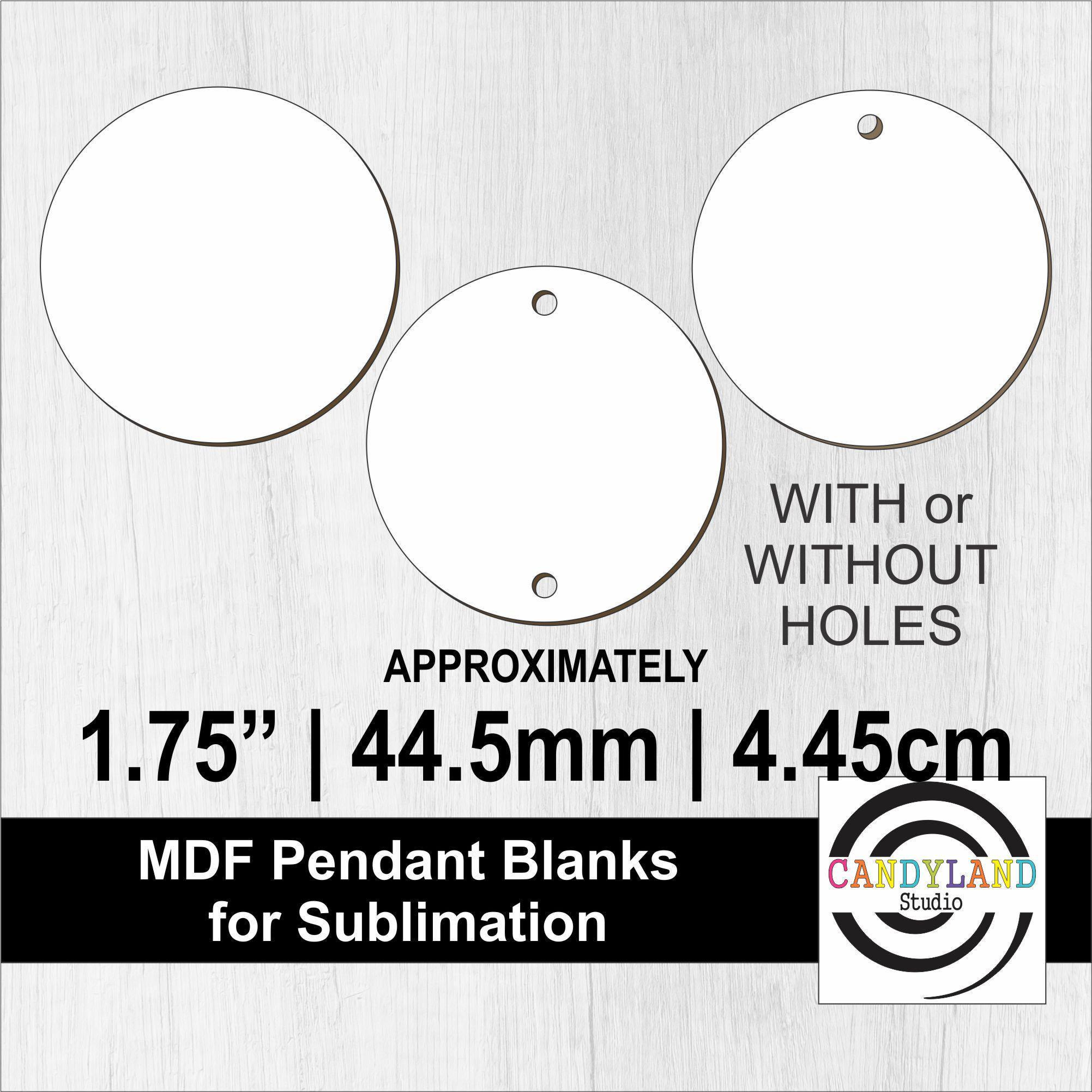 1.75 Inch Round MDF Necklace Pendant Sublimation Blank, Single-Sided DIY Jewelry Supply
