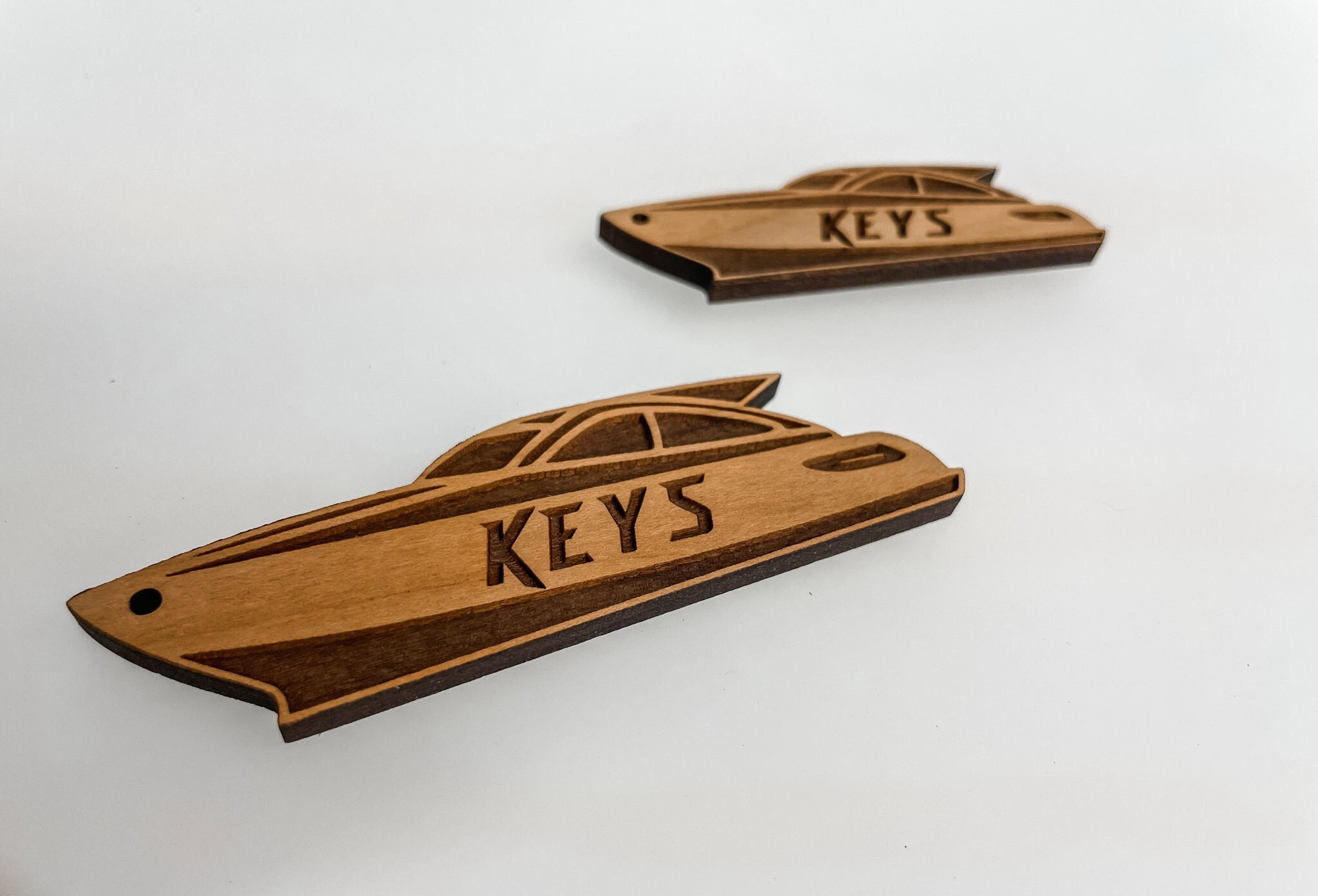 Boat Keychain, Wooden Nautical Gift for Lake House or Boat Keys Boat Keychain, Wooden Nautical Gift for Lake House or Boat Keys