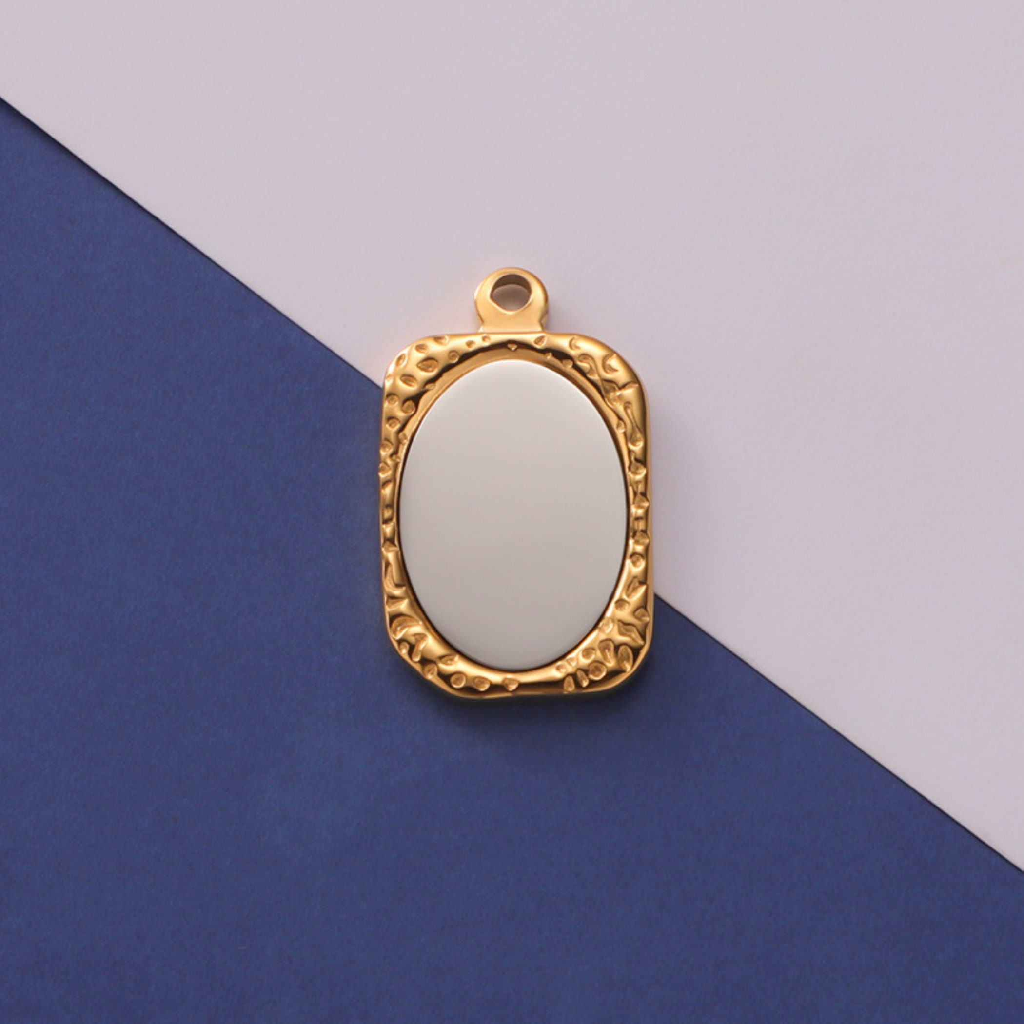Round Stainless Steel Mirror Charm Pendant for Necklace Making, 28x17mm Bead Cage Finding 4 - MeasureMason Round Stainless Steel Mirror Charm Pendant for Necklace Making, 28x17mm Bead Cage Finding 4