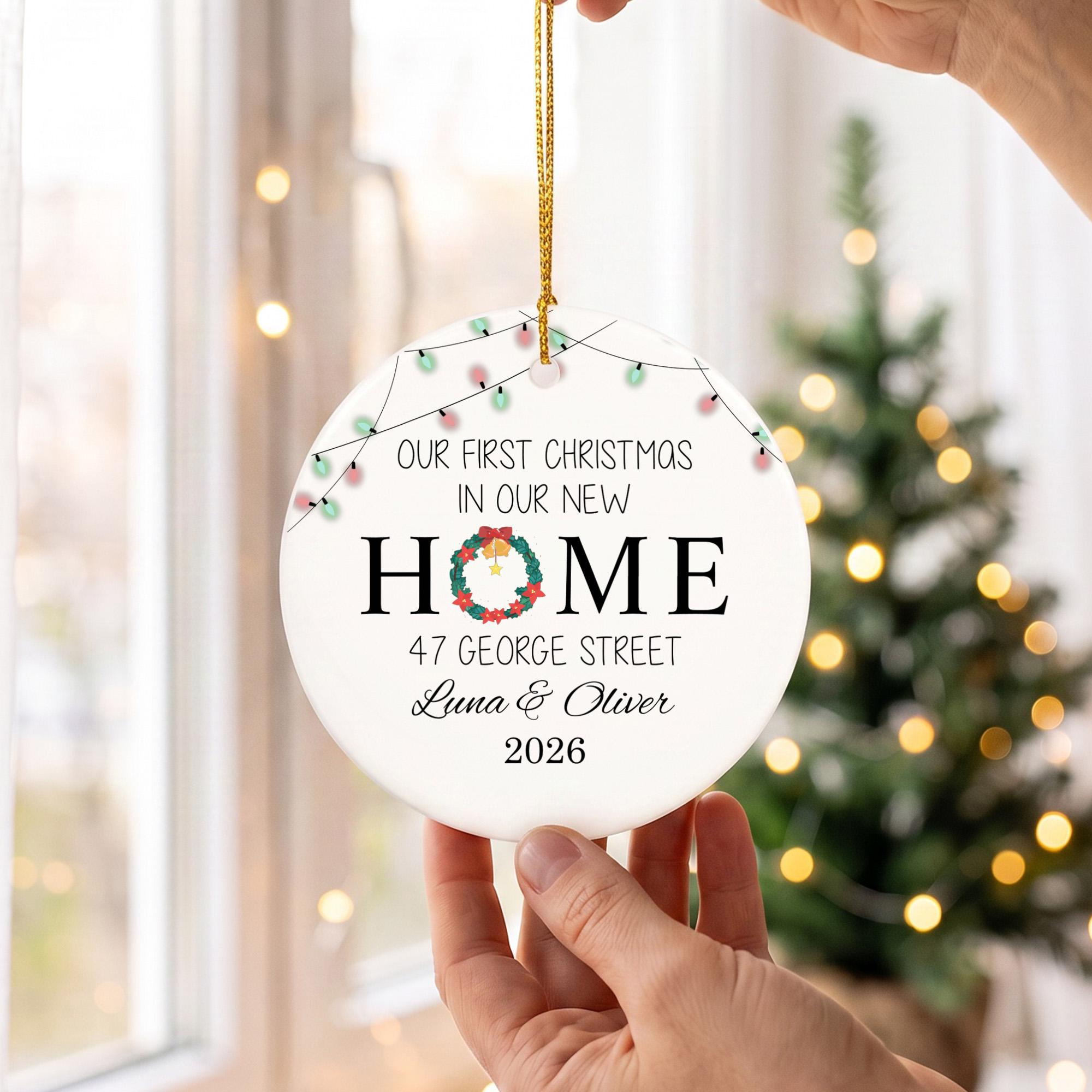 Personalized New Home Christmas Ornament, First Christmas Keepsake, Housewarming Gift for Couple or Family 4 - MeasureMason Personalized New Home Christmas Ornament, First Christmas Keepsake, Housewarming Gift for Couple or Family 4