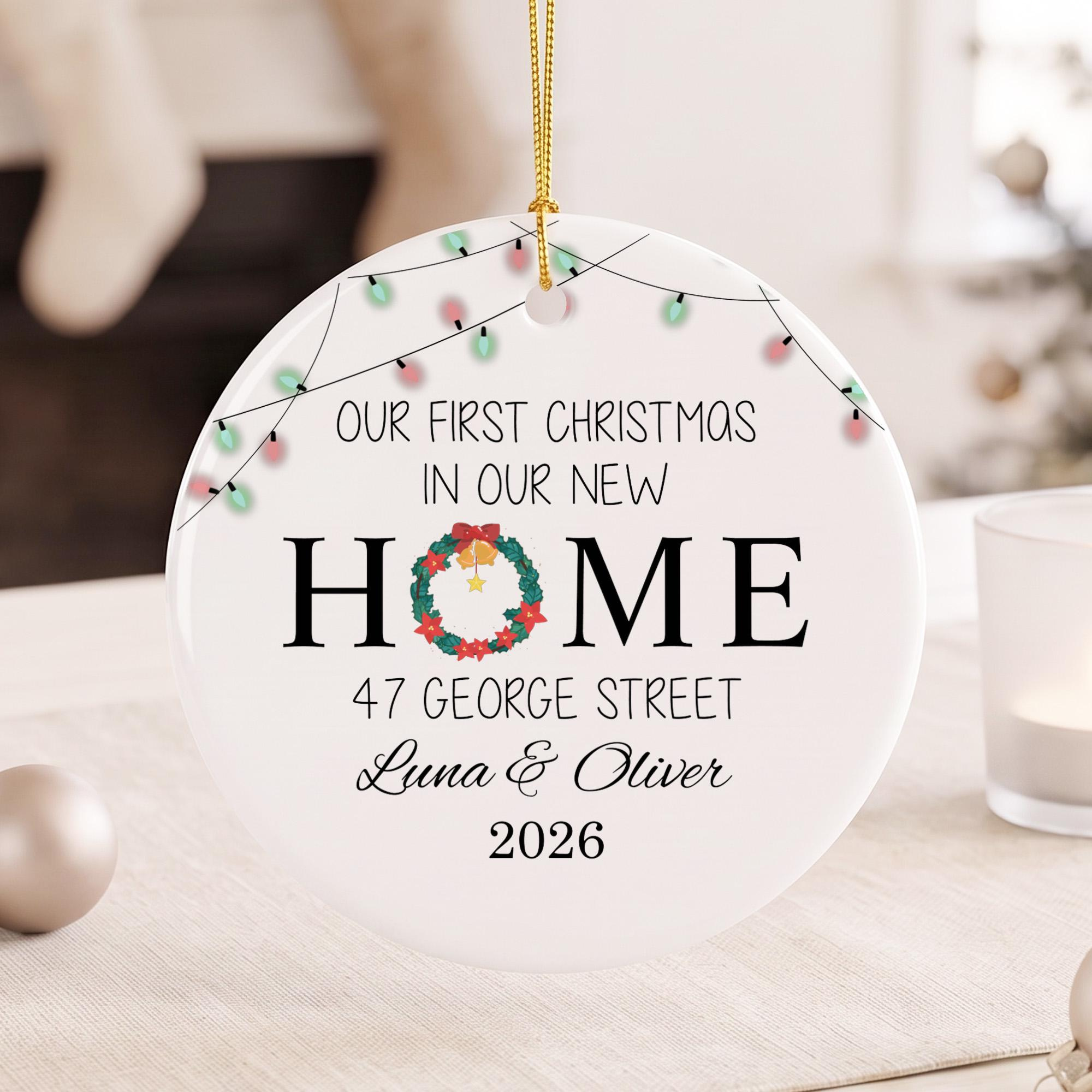 Personalized New Home Christmas Ornament, First Christmas Keepsake, Housewarming Gift for Couple or Family 3 - MeasureMason Personalized New Home Christmas Ornament, First Christmas Keepsake, Housewarming Gift for Couple or Family 3