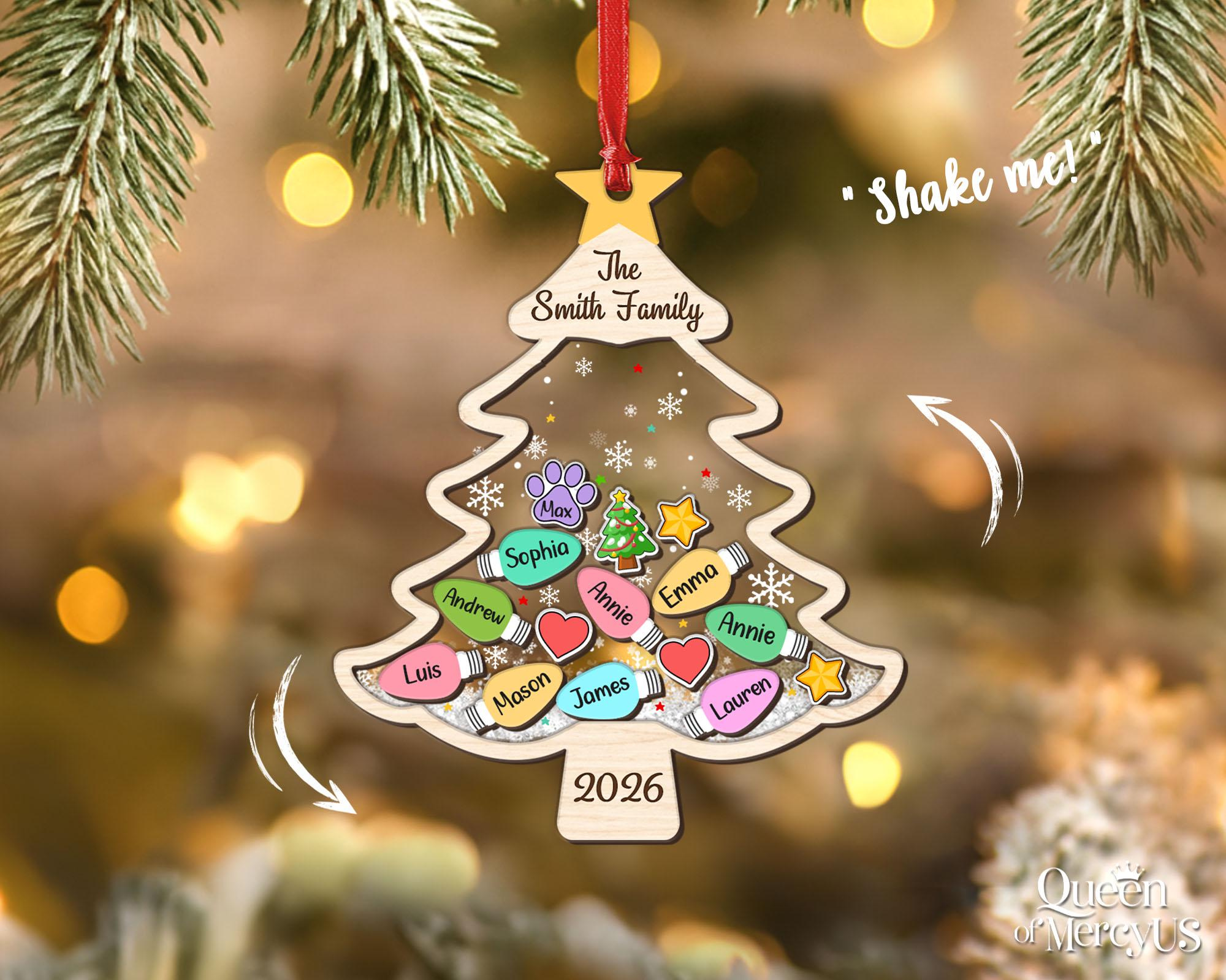 Custom Family Tree Ornament - Personalized Family With Pet Ornament, Large Family Christmas Ornament, Holiday Keepsake 4 - MeasureMason Custom Family Tree Ornament - Personalized Family With Pet Ornament, Large Family Christmas Ornament, Holiday Keepsake 4