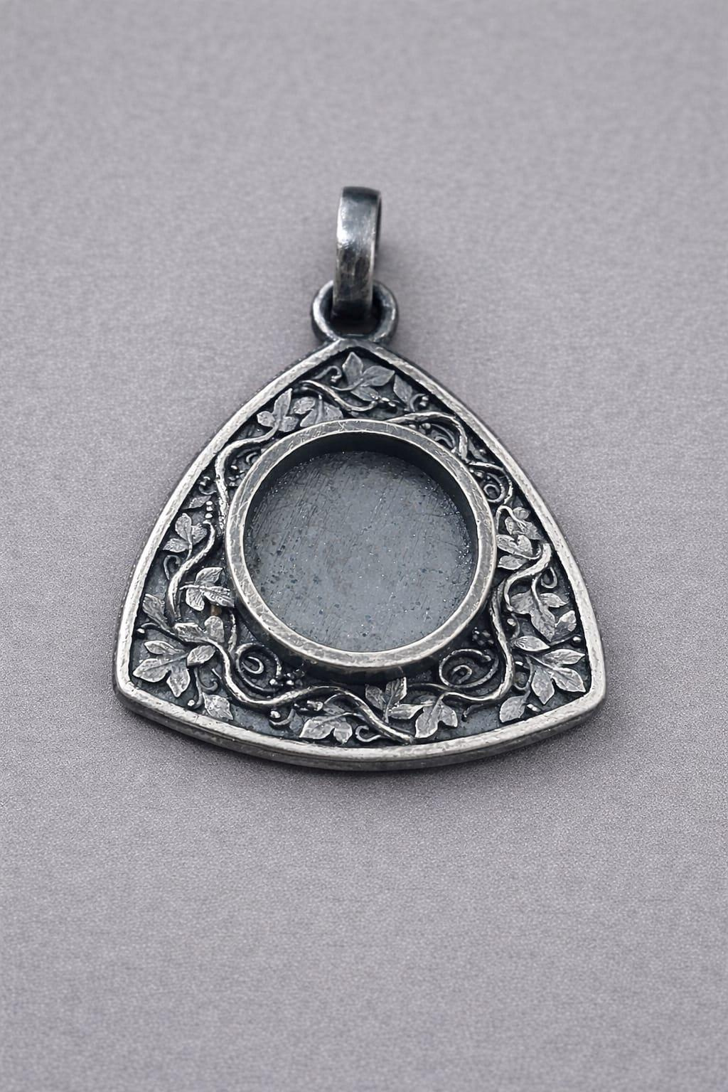12mm Antique Silver Pendant Blank Bezel Setting, Gothic Floral Vine Design Cabochon Base for Jewelry Making 1 - MeasureMason 12mm Antique Silver Pendant Blank Bezel Setting, Gothic Floral Vine Design Cabochon Base for Jewelry Making 1