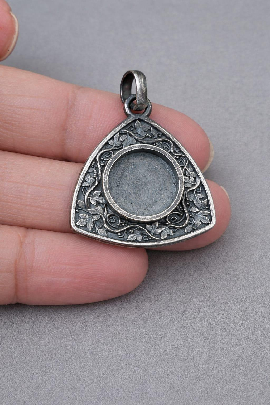 12mm Antique Silver Pendant Blank Bezel Setting, Gothic Floral Vine Design Cabochon Base for Jewelry Making 4 - MeasureMason 12mm Antique Silver Pendant Blank Bezel Setting, Gothic Floral Vine Design Cabochon Base for Jewelry Making 4