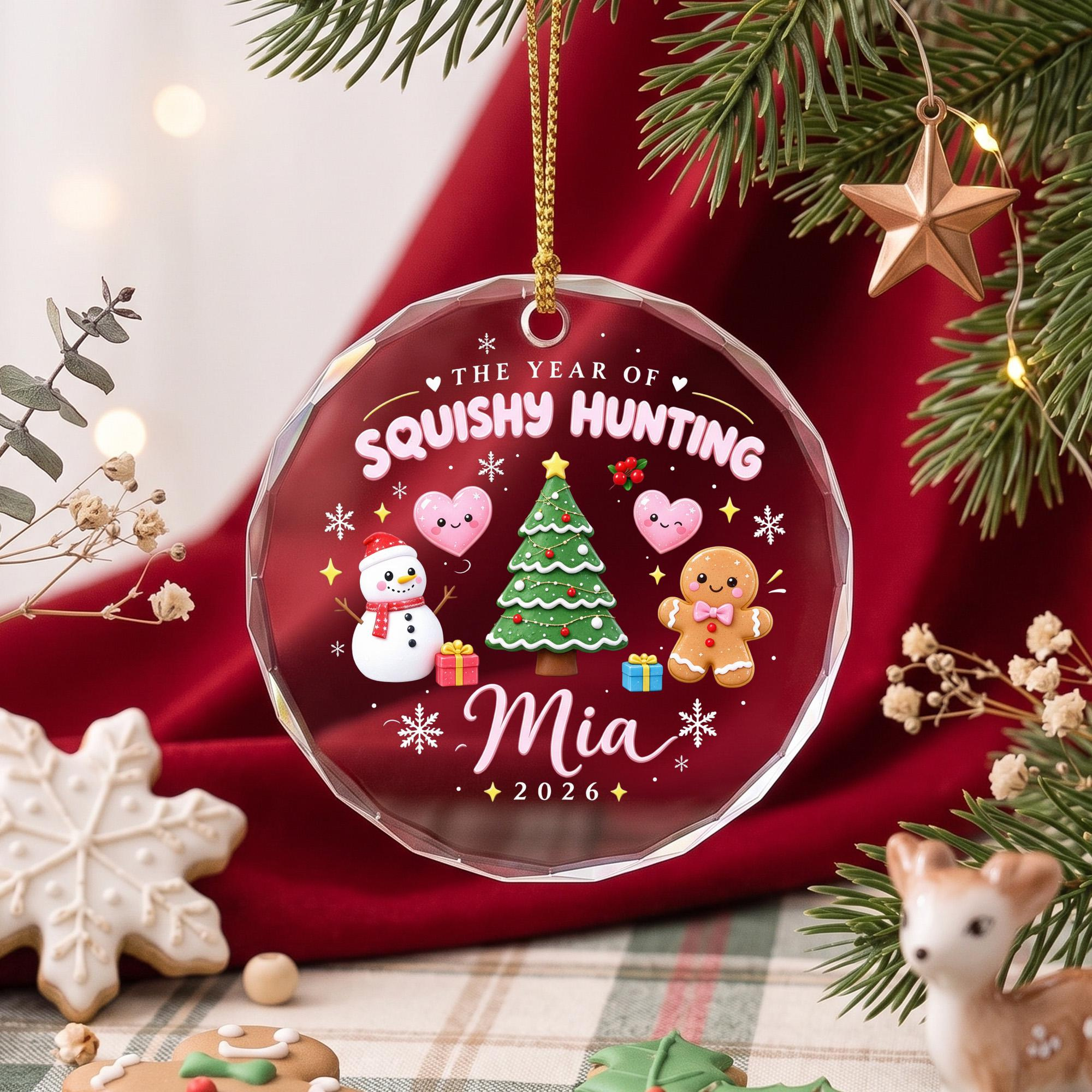 Personalized Squishy Hunting Glass Christmas Ornament 2026, Custom Name Holiday Keepsake for Kids Personalized Squishy Hunting Glass Christmas Ornament 2026, Custom Name Holiday Keepsake for Kids