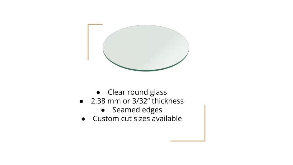 Custom Cut Round Clear Glass Disc 2.38mm Thin Replacement Glass for Lamps Frames Custom Cut Round Clear Glass Disc 2.38mm Thin Replacement Glass for Lamps Frames