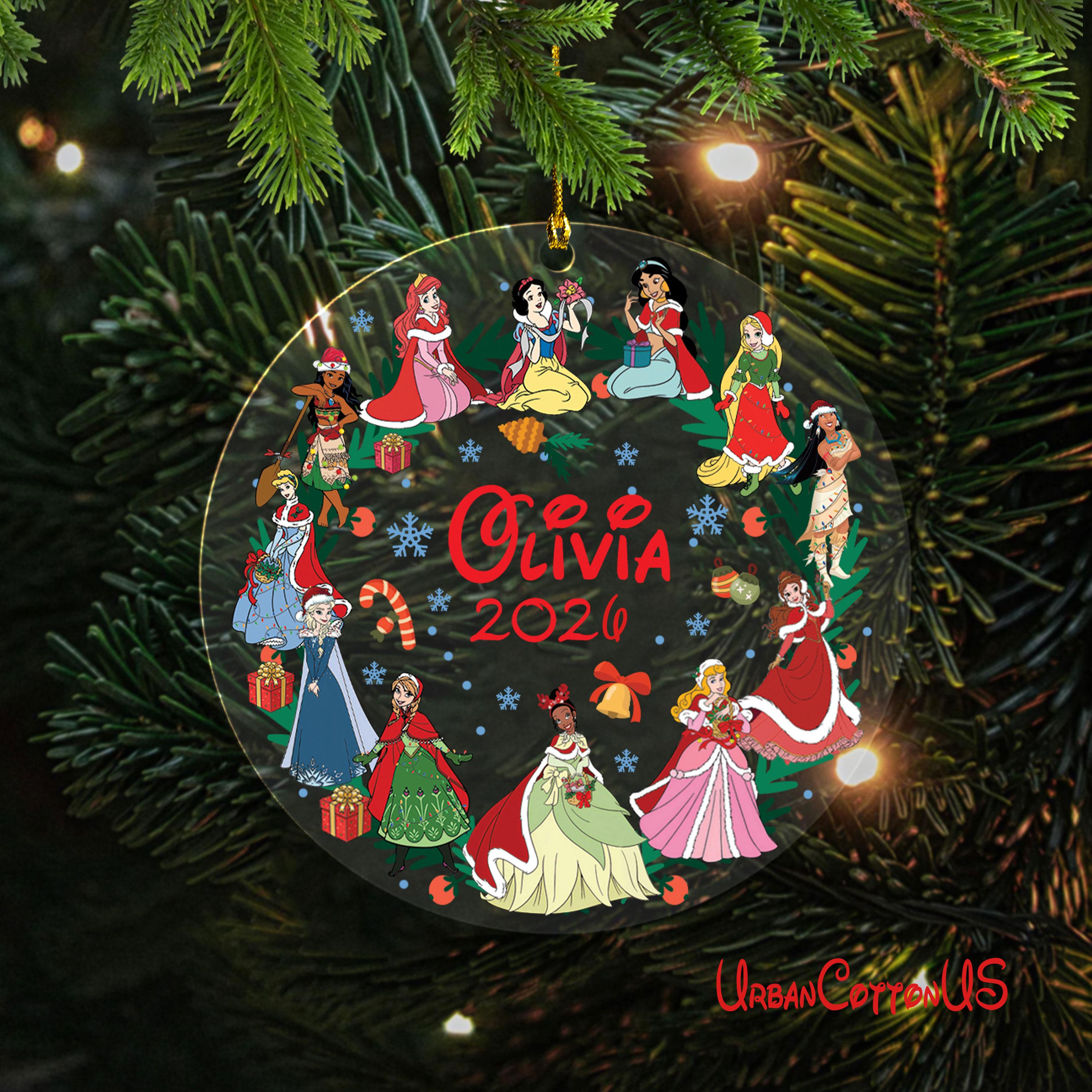 Personalized Princess Christmas Ornament 2026 - Custom Name Acrylic Tree Decor Keepsake Gift for Girls Personalized Princess Christmas Ornament 2026 - Custom Name Acrylic Tree Decor Keepsake Gift for Girls