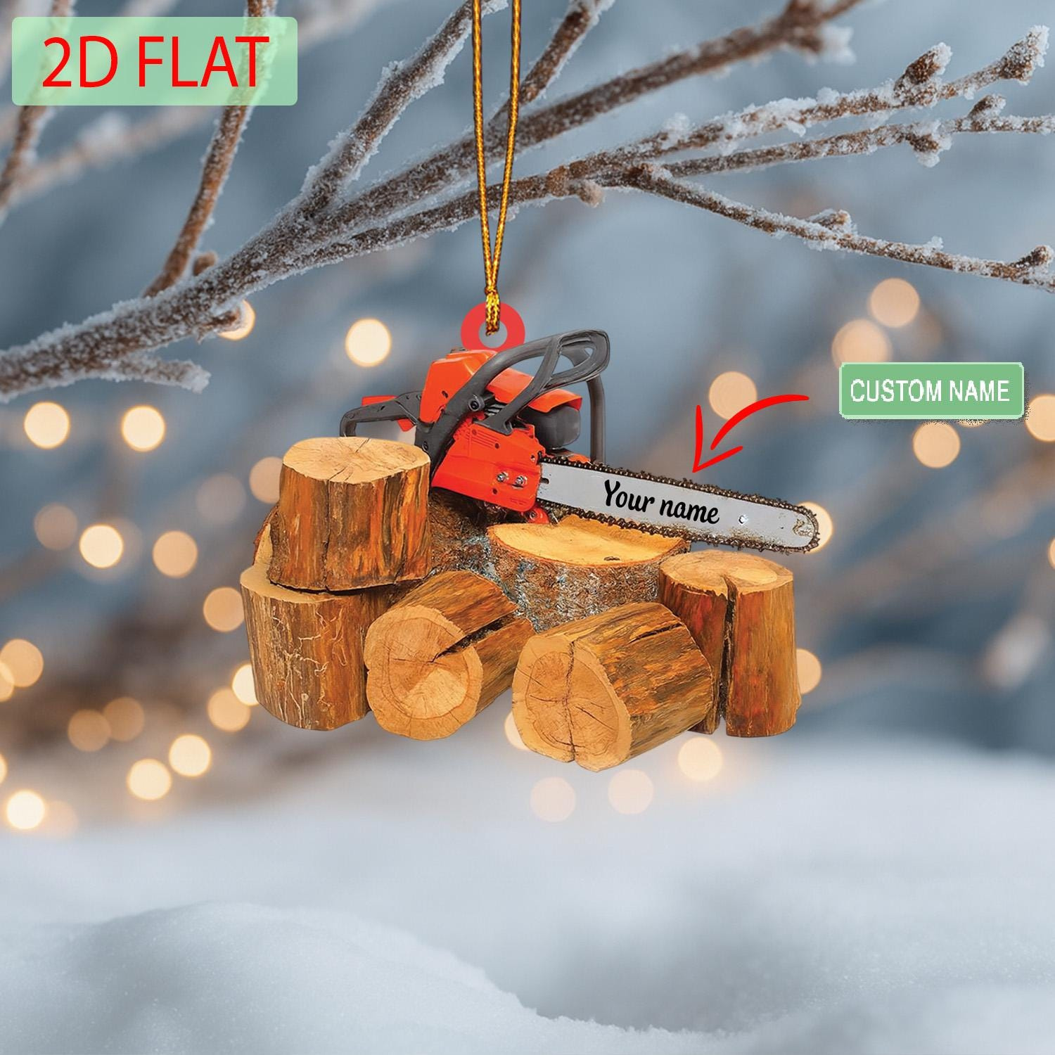 Personalized Chainsaw Ornament - Custom Name Acrylic Lumberjack Gift for Woodworker Carpenter 3 - MeasureMason Personalized Chainsaw Ornament - Custom Name Acrylic Lumberjack Gift for Woodworker Carpenter 3