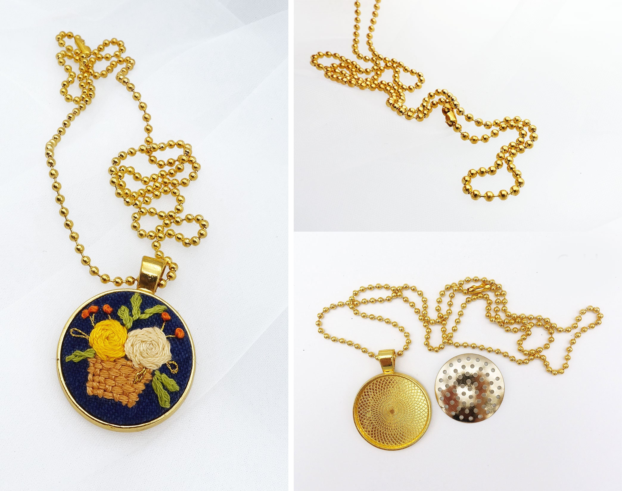 Round Embroidery Pendant Blank Frame 25mm – DIY Necklace Kit for Cross Stitch & Needlepoint Jewelry Making 4 - MeasureMason Round Embroidery Pendant Blank Frame 25mm – DIY Necklace Kit for Cross Stitch & Needlepoint Jewelry Making 4