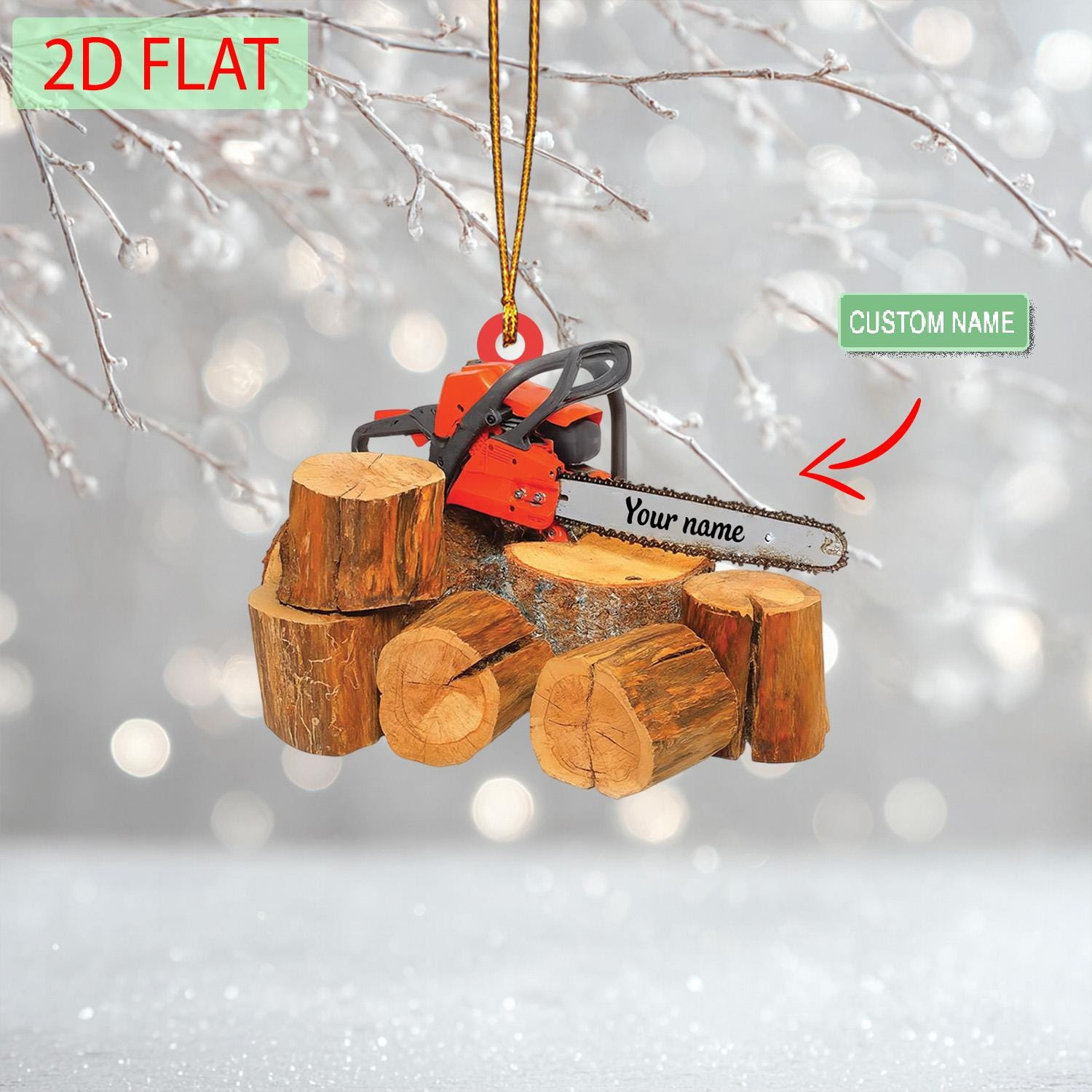 Personalized Chainsaw Ornament - Custom Name Acrylic Lumberjack Gift for Woodworker Carpenter 2 - MeasureMason Personalized Chainsaw Ornament - Custom Name Acrylic Lumberjack Gift for Woodworker Carpenter 2