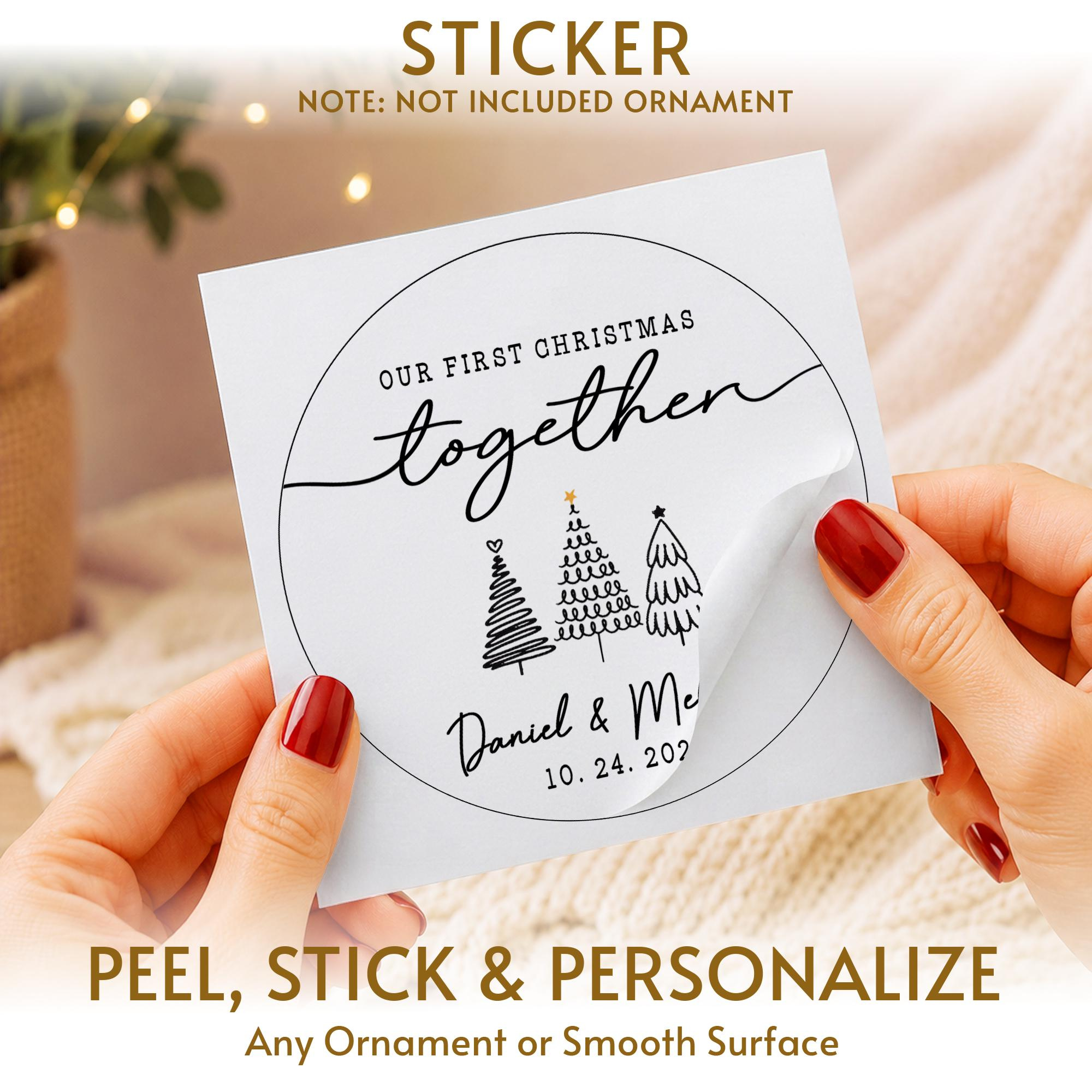 First Christmas Together Ornament Custom Photo Ceramic Circle Double Sided Couple Keepsake 3 - MeasureMason First Christmas Together Ornament Custom Photo Ceramic Circle Double Sided Couple Keepsake 3
