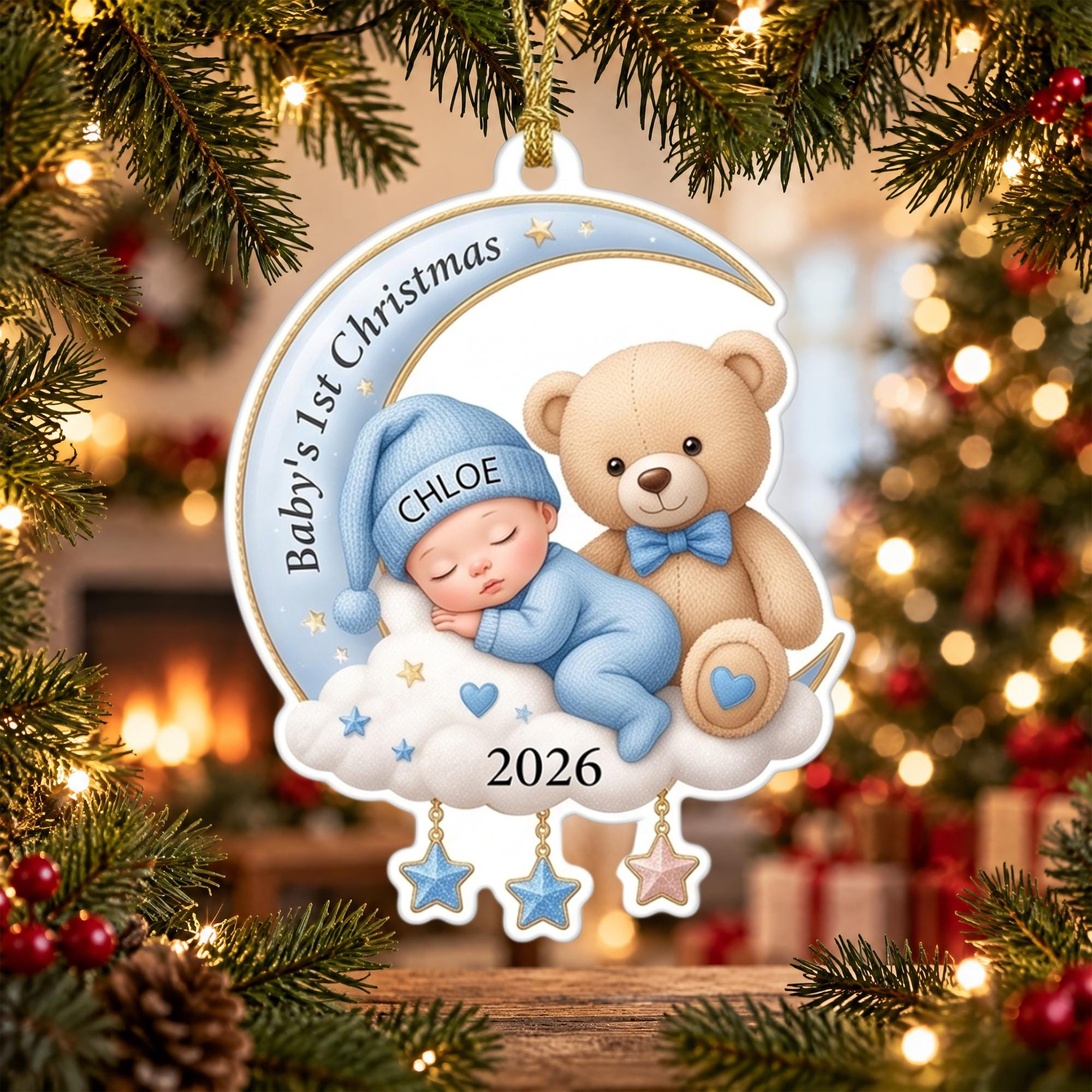 Personalized Baby First Christmas Ornament - Custom Name & Year Keepsake, Newborn Holiday Gift 4 - MeasureMason Personalized Baby First Christmas Ornament - Custom Name & Year Keepsake, Newborn Holiday Gift 4