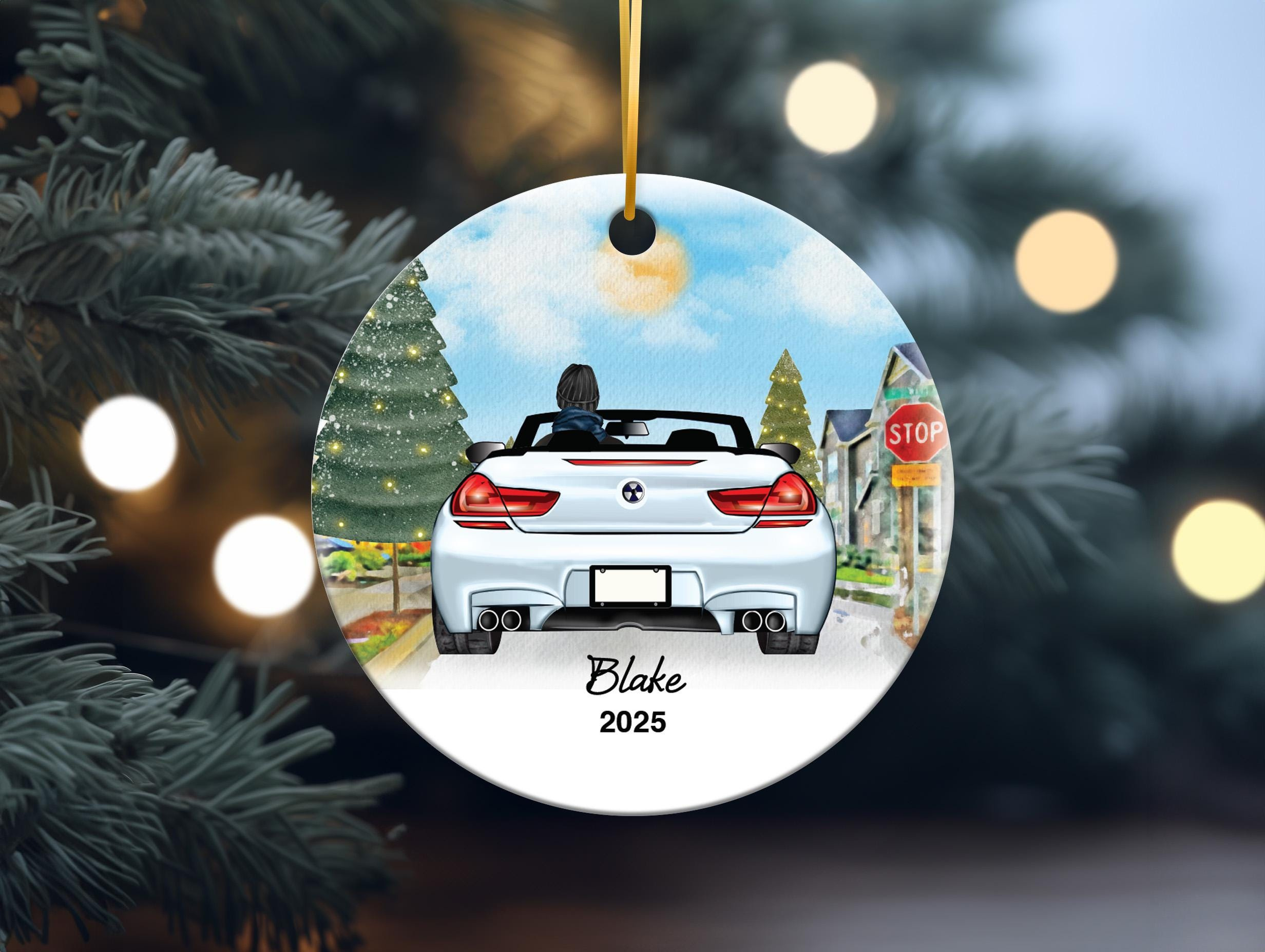 Personalized New Driver Christmas Ornament – Custom First Car Ceramic Keepsake with Name and Year for Teen Boy 2 - MeasureMason Personalized New Driver Christmas Ornament – Custom First Car Ceramic Keepsake with Name and Year for Teen Boy 2