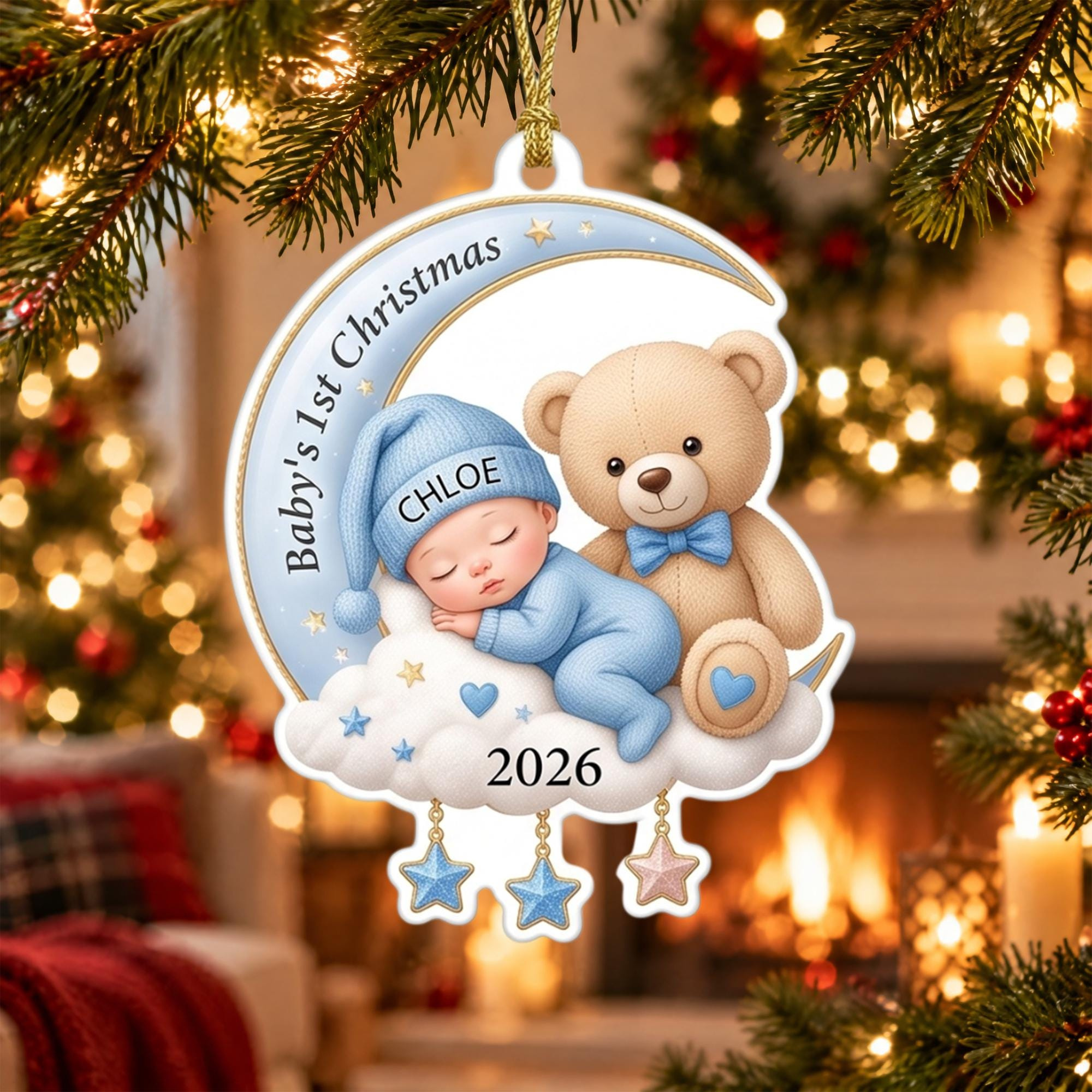 Personalized Baby First Christmas Ornament - Custom Name & Year Keepsake, Newborn Holiday Gift 1 - MeasureMason Personalized Baby First Christmas Ornament - Custom Name & Year Keepsake, Newborn Holiday Gift 1
