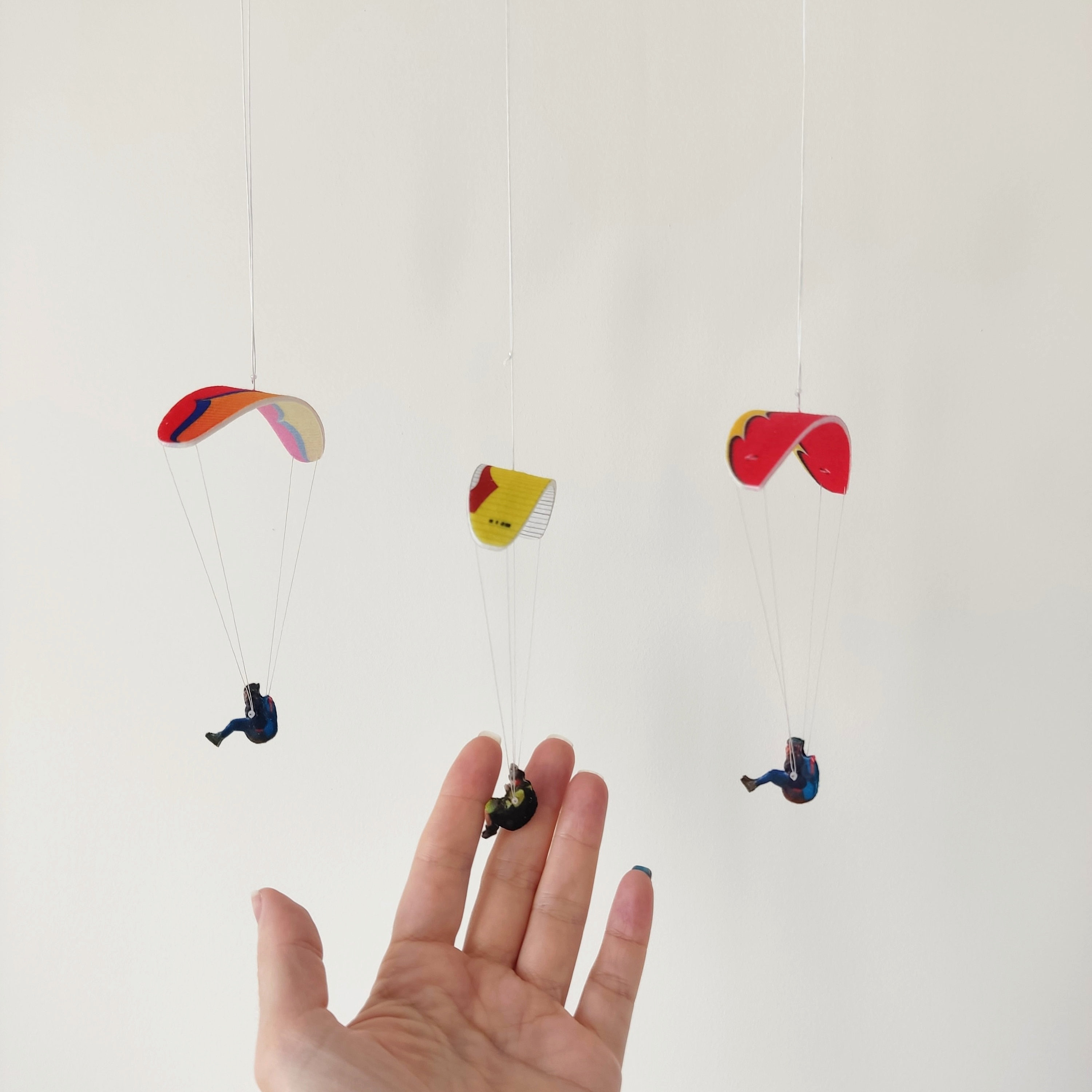 Felt Paraglider Hanging Ornament — Sky Lover Gift, Car Rearview Mirror & Room Decor