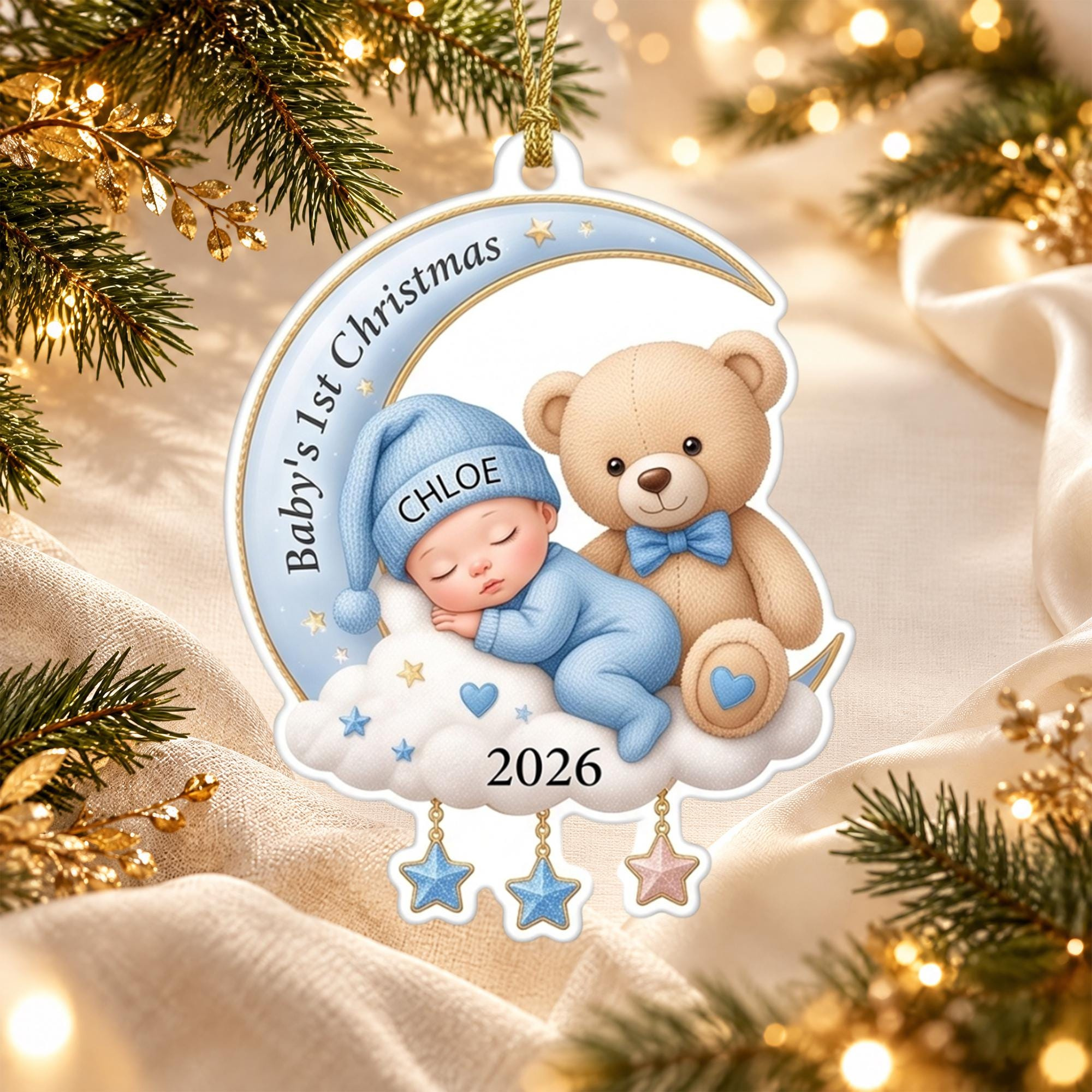 Personalized Baby First Christmas Ornament - Custom Name & Year Keepsake, Newborn Holiday Gift 3 - MeasureMason Personalized Baby First Christmas Ornament - Custom Name & Year Keepsake, Newborn Holiday Gift 3