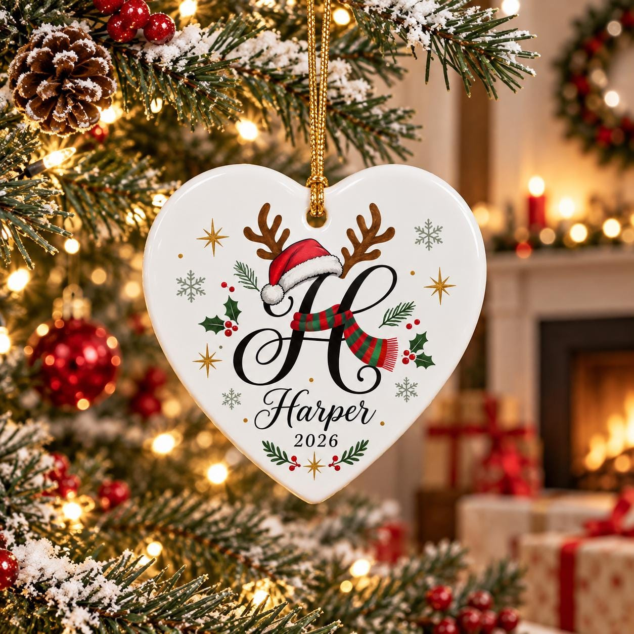 Personalized Initial Christmas Ornament 2026 - Custom Name Monogram Heart Keepsake A-Z Letter Holiday Gift Personalized Initial Christmas Ornament 2026 - Custom Name Monogram Heart Keepsake A-Z Letter Holiday Gift