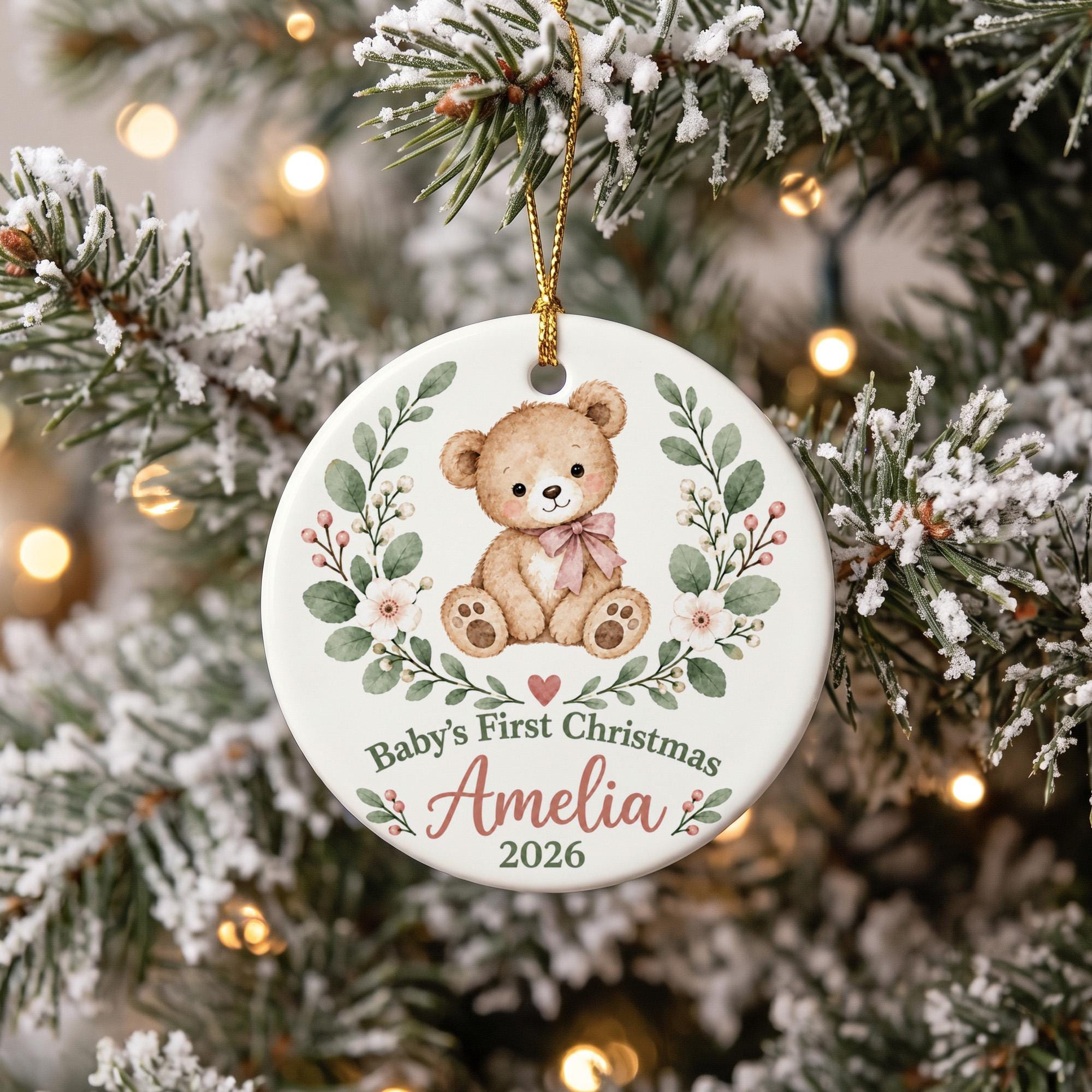 Personalized Babys First Christmas Ornament 2026 - Custom Name Teddy Bear Keepsake for Newborn 1 - MeasureMason Personalized Babys First Christmas Ornament 2026 - Custom Name Teddy Bear Keepsake for Newborn 1