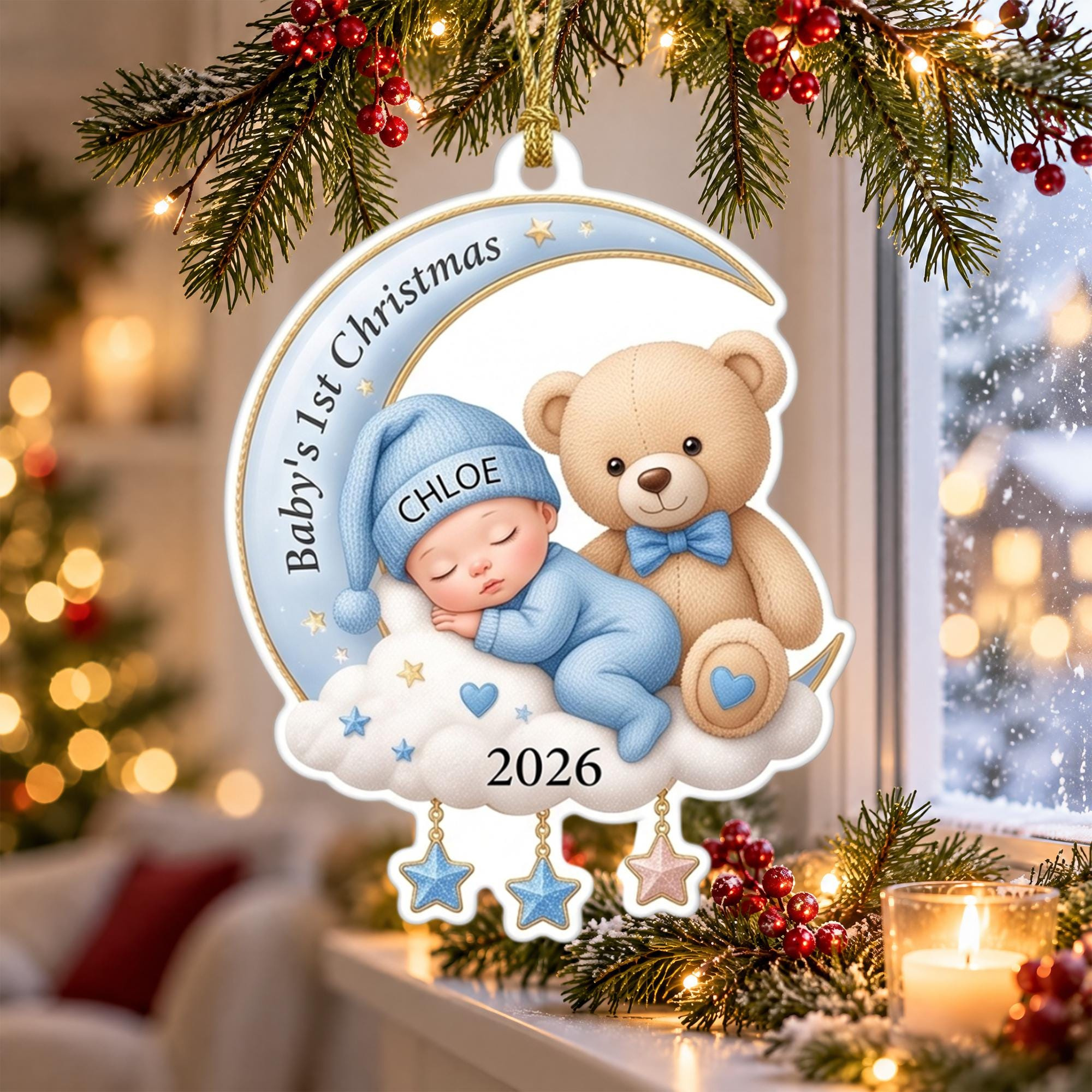 Personalized Baby First Christmas Ornament - Custom Name & Year Keepsake, Newborn Holiday Gift 2 - MeasureMason Personalized Baby First Christmas Ornament - Custom Name & Year Keepsake, Newborn Holiday Gift 2