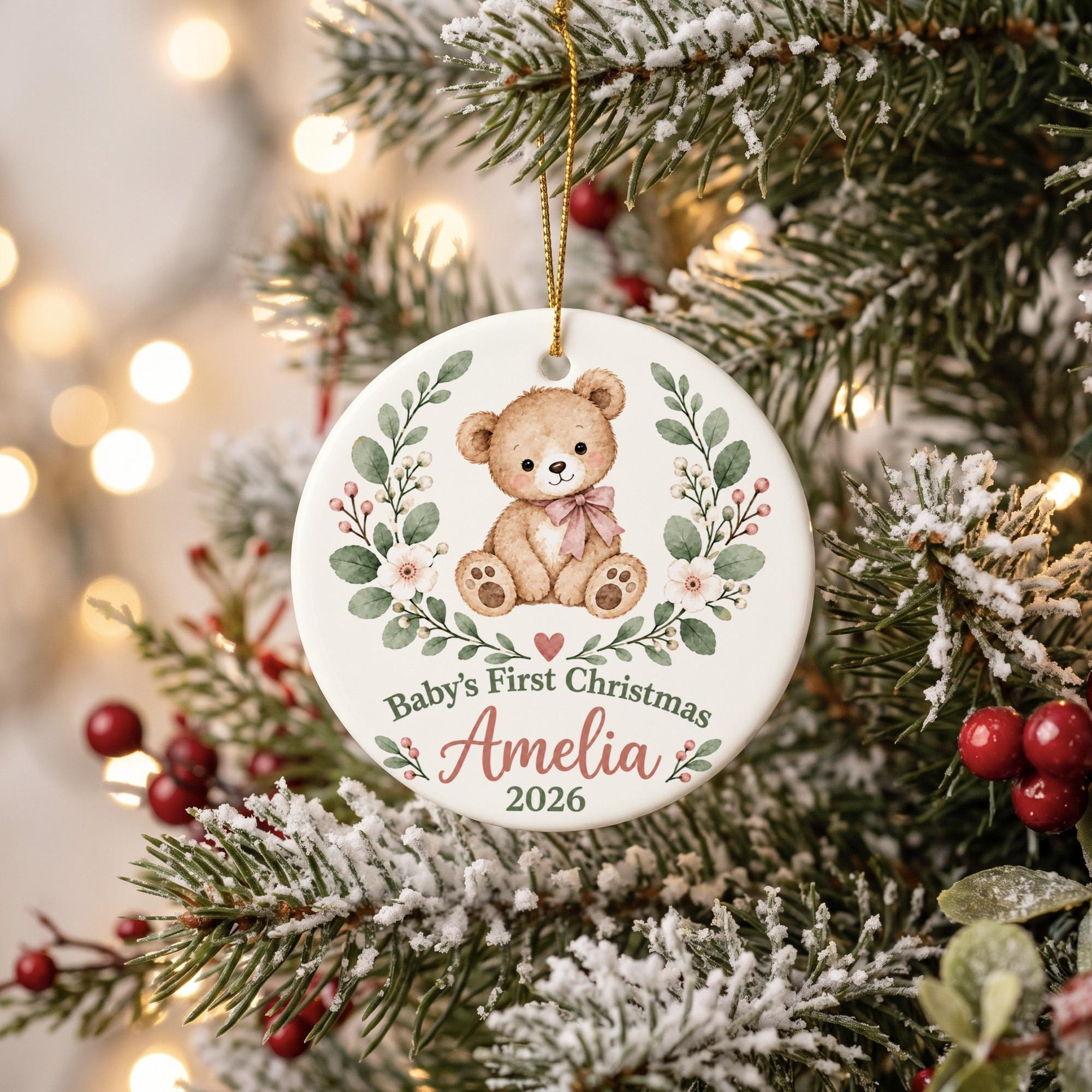 Personalized Babys First Christmas Ornament 2026 - Custom Name Teddy Bear Keepsake for Newborn 3 - MeasureMason Personalized Babys First Christmas Ornament 2026 - Custom Name Teddy Bear Keepsake for Newborn 3
