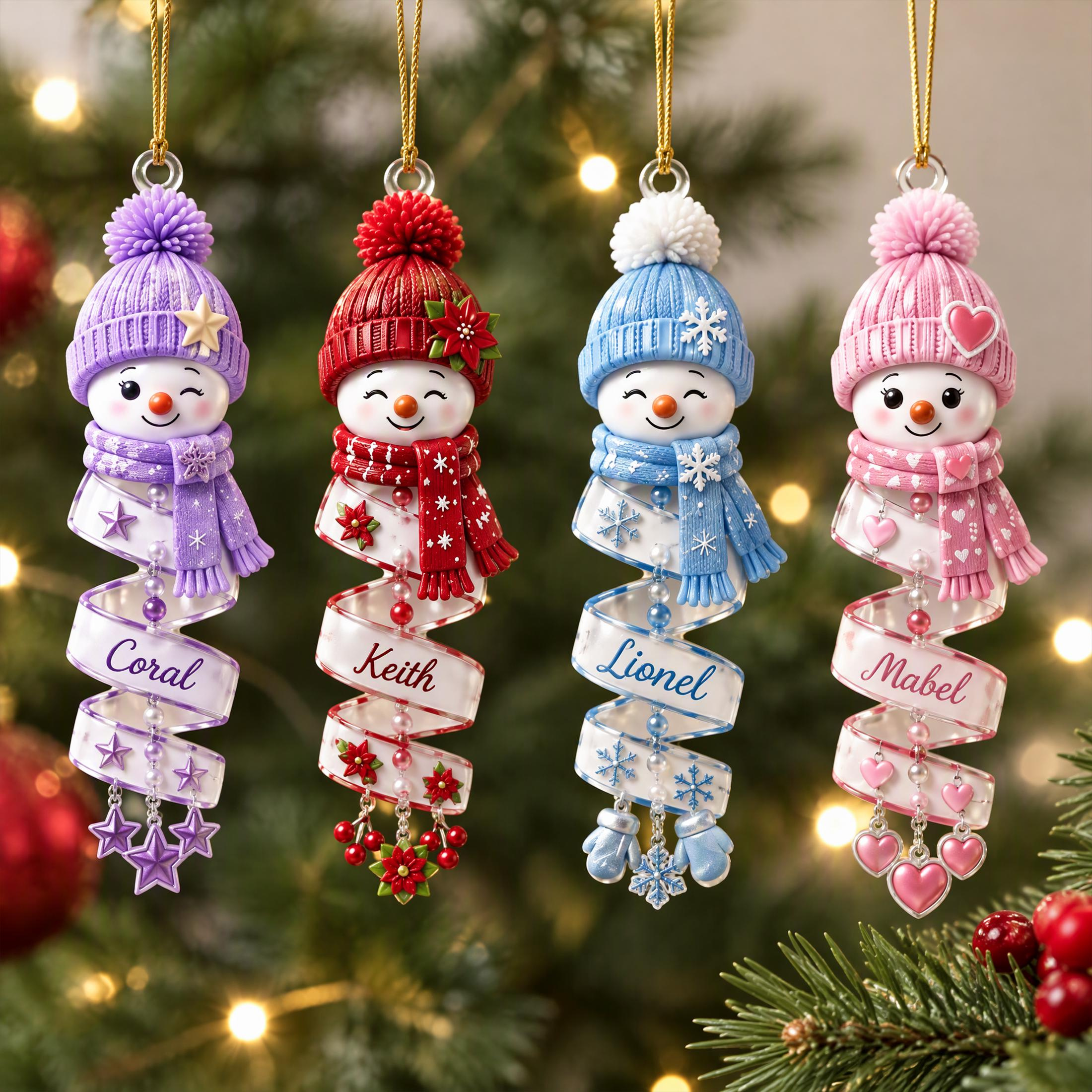 Personalized Snowman Christmas Ornament - Custom Acrylic Holiday Keepsake for Family & Kids Personalized Snowman Christmas Ornament - Custom Acrylic Holiday Keepsake for Family & Kids