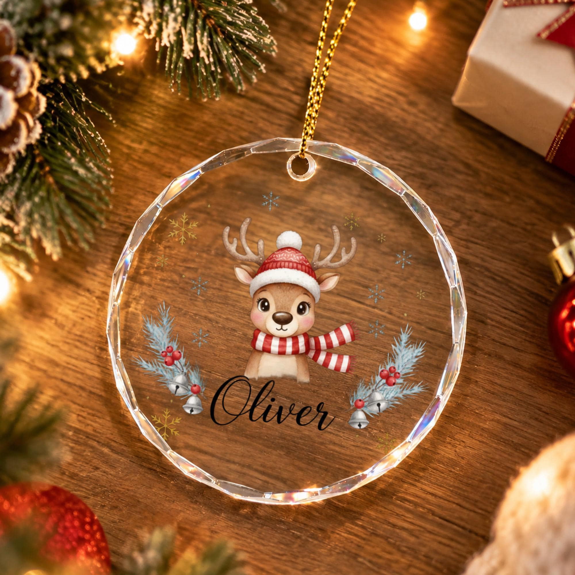 Personalized Reindeer Christmas Ornament with Custom Name - Cute Holiday Keepsake for Kids Christmas Tree Decor Personalized Reindeer Christmas Ornament with Custom Name - Cute Holiday Keepsake for Kids Christmas Tree Decor