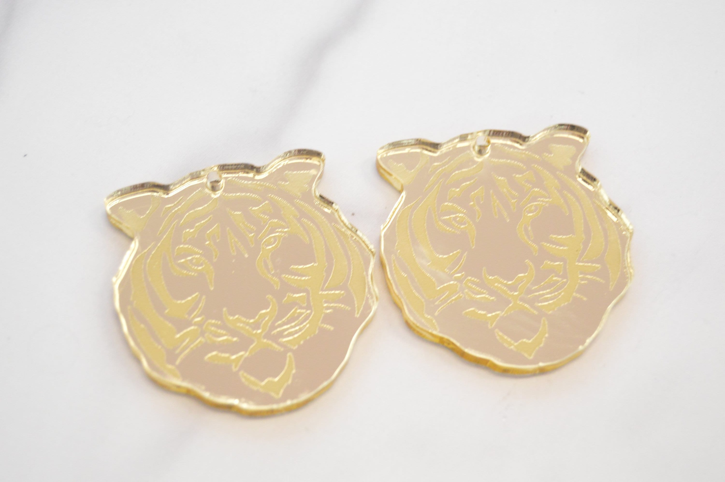 Tiger Earring Blanks - Acrylic DIY Jewelry Making Supplies for Engraved Animal Earrings Tiger Earring Blanks - Acrylic DIY Jewelry Making Supplies for Engraved Animal Earrings