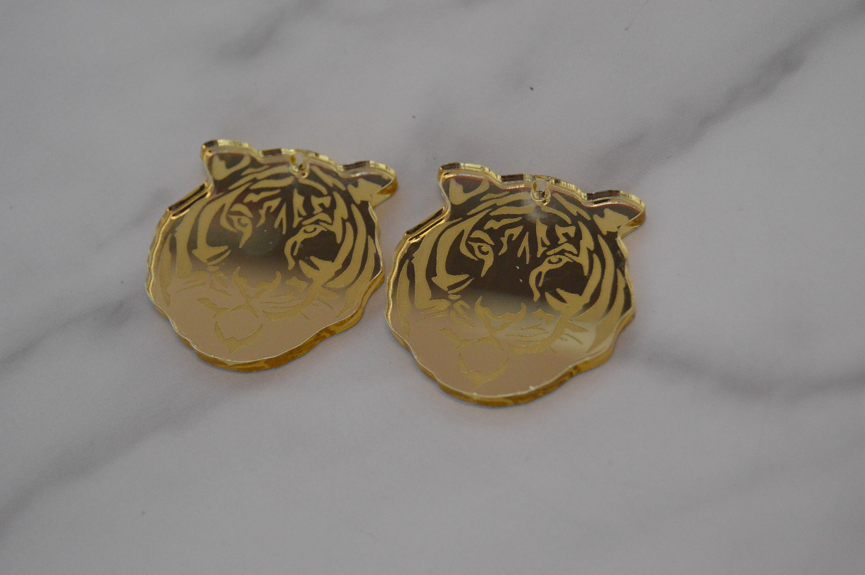 Tiger Earring Blanks - Acrylic DIY Jewelry Making Supplies for Engraved Animal Earrings 3 - MeasureMason Tiger Earring Blanks - Acrylic DIY Jewelry Making Supplies for Engraved Animal Earrings 3