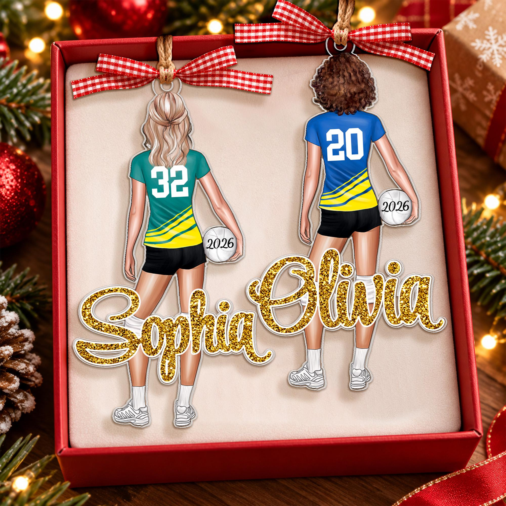 Personalized Acrylic Volleyball Player Ornament - Custom Name & Number, Christmas Tree & Car Hanging Keepsake Gift 4 - MeasureMason Personalized Acrylic Volleyball Player Ornament - Custom Name & Number, Christmas Tree & Car Hanging Keepsake Gift 4