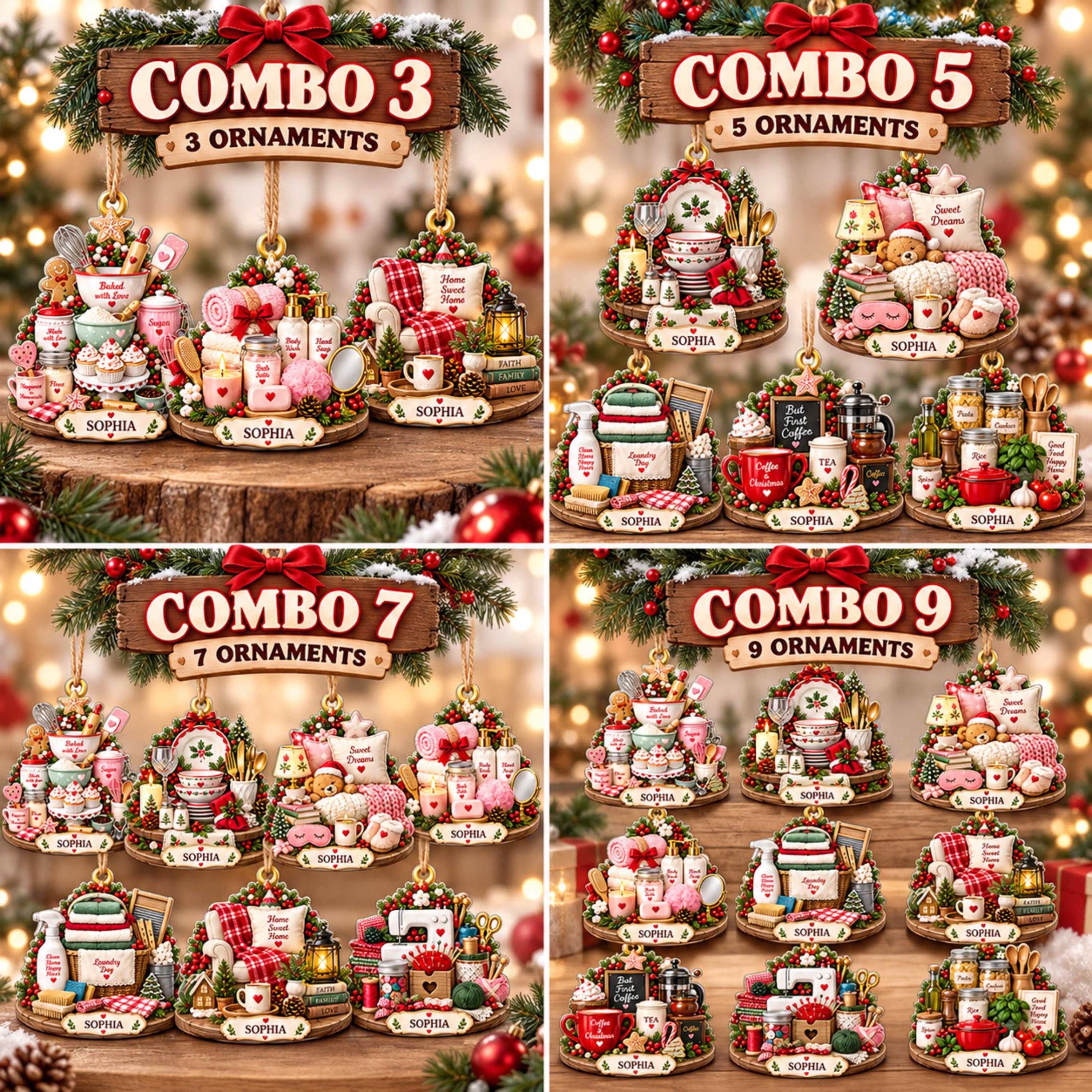 Personalized Name Christmas Ornament Set – Custom Acrylic Baking Coffee Spa Keepsake Gift for Women 2 - MeasureMason Personalized Name Christmas Ornament Set – Custom Acrylic Baking Coffee Spa Keepsake Gift for Women 2