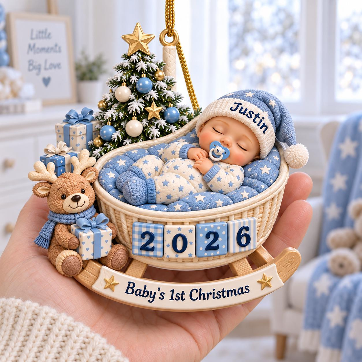 Personalized Babys First Christmas Ornament 2026, Custom Name Acrylic Keepsake, Newborn Baby Girl Boy Gift 1 - MeasureMason Personalized Babys First Christmas Ornament 2026, Custom Name Acrylic Keepsake, Newborn Baby Girl Boy Gift 1